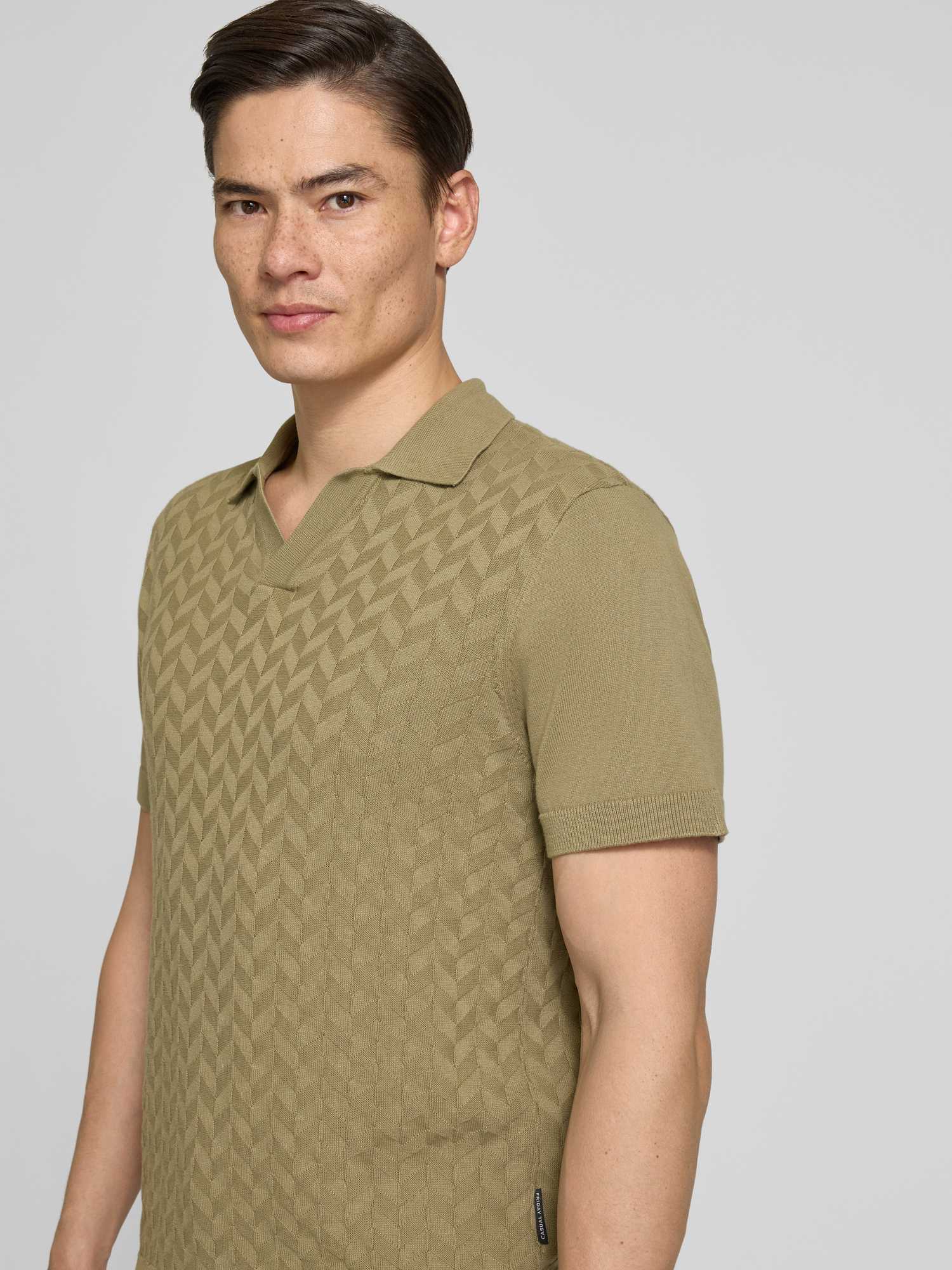 VAN GRAAF Casual Friday Herren Grün Poloshirt Baumwolle Grau, Groß - Bild 3