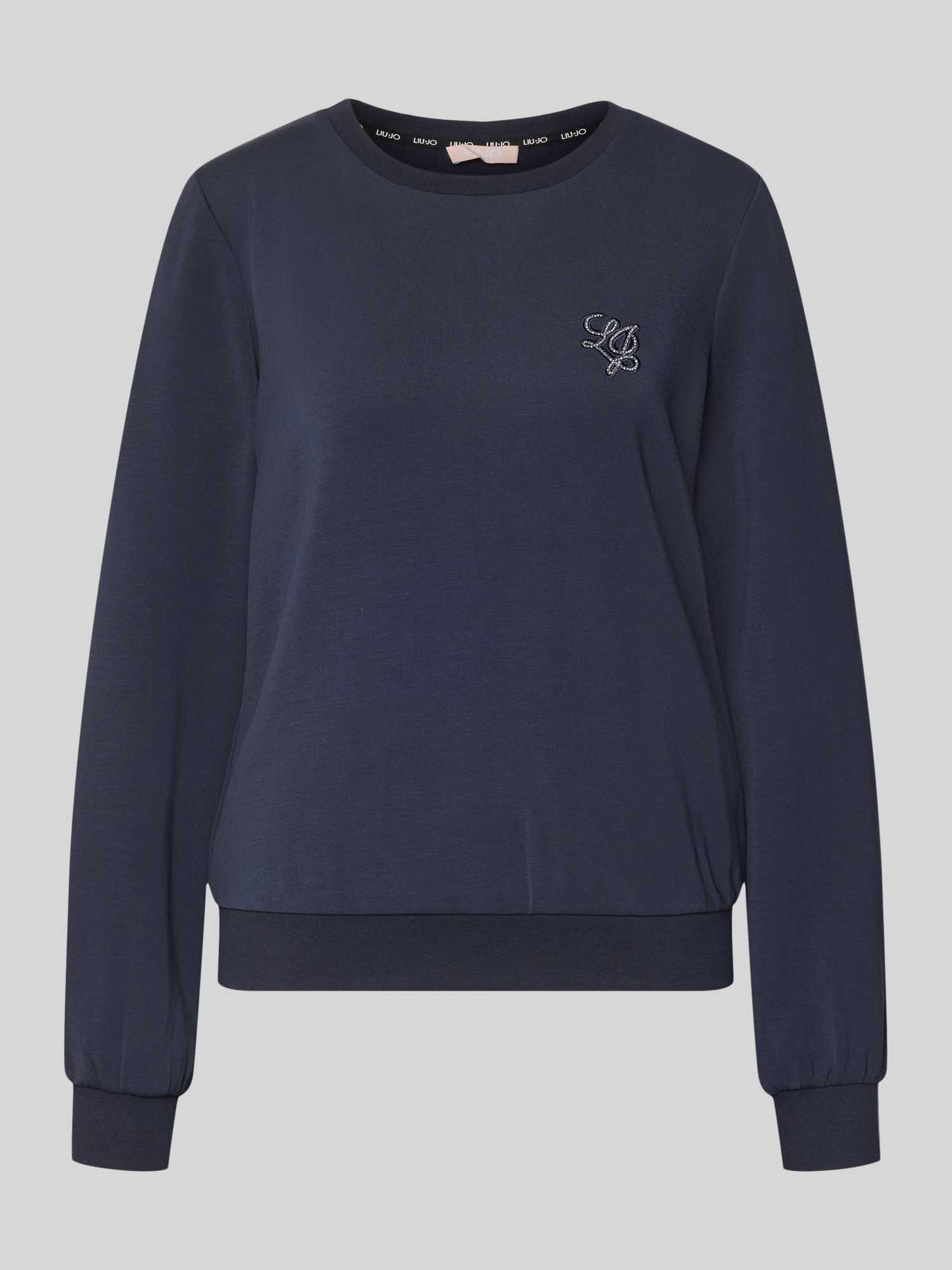 Liu Jo Sport Damen Marine Sweatshirt Aus Modal-Mix Mit Rundhalsausschnitt Extra Groß
