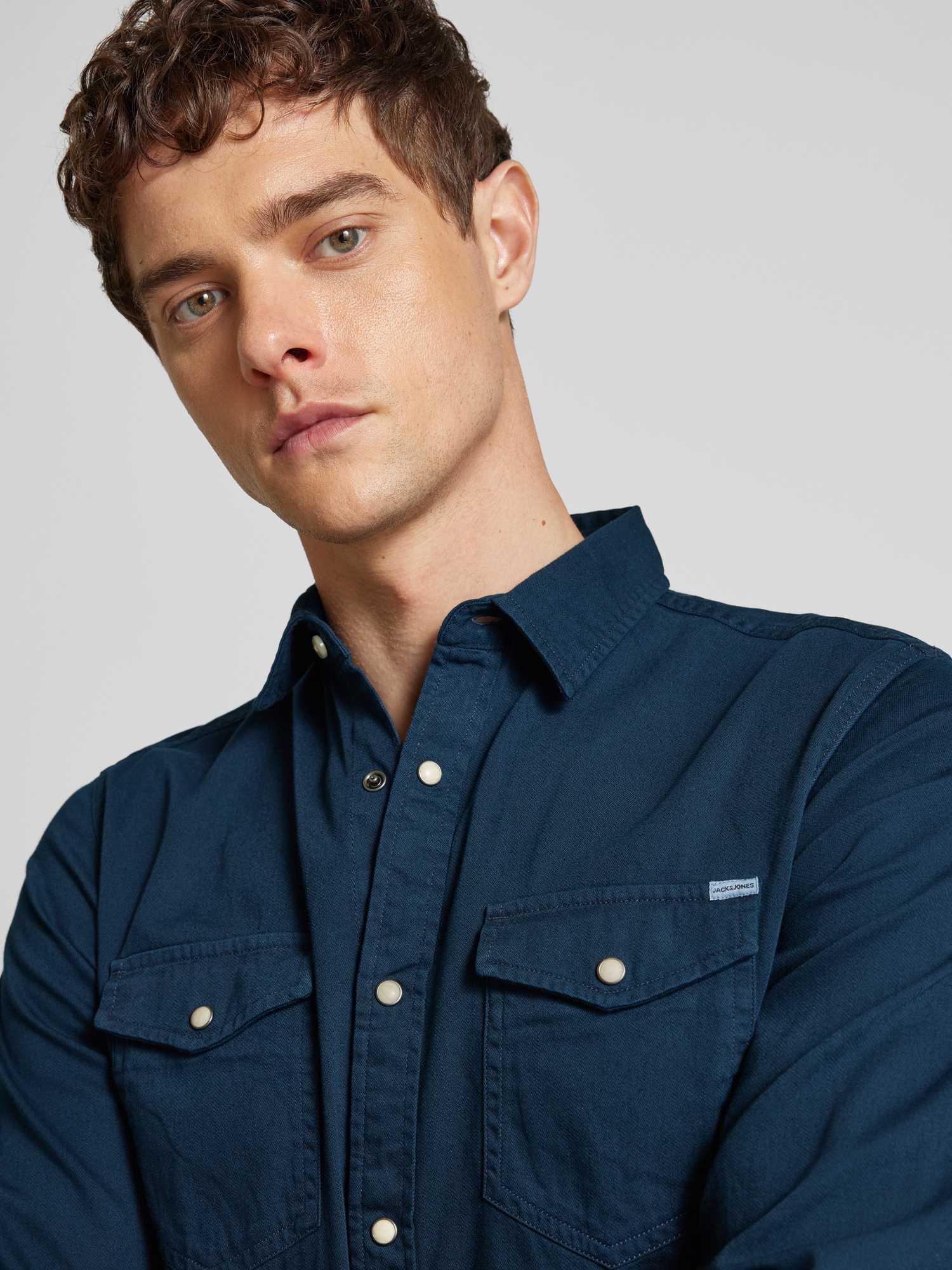 JACK & JONES Herren Jjesheridan Shirt L/S Noos Jeanshemd, Dark Navy, XL EU - Image 10