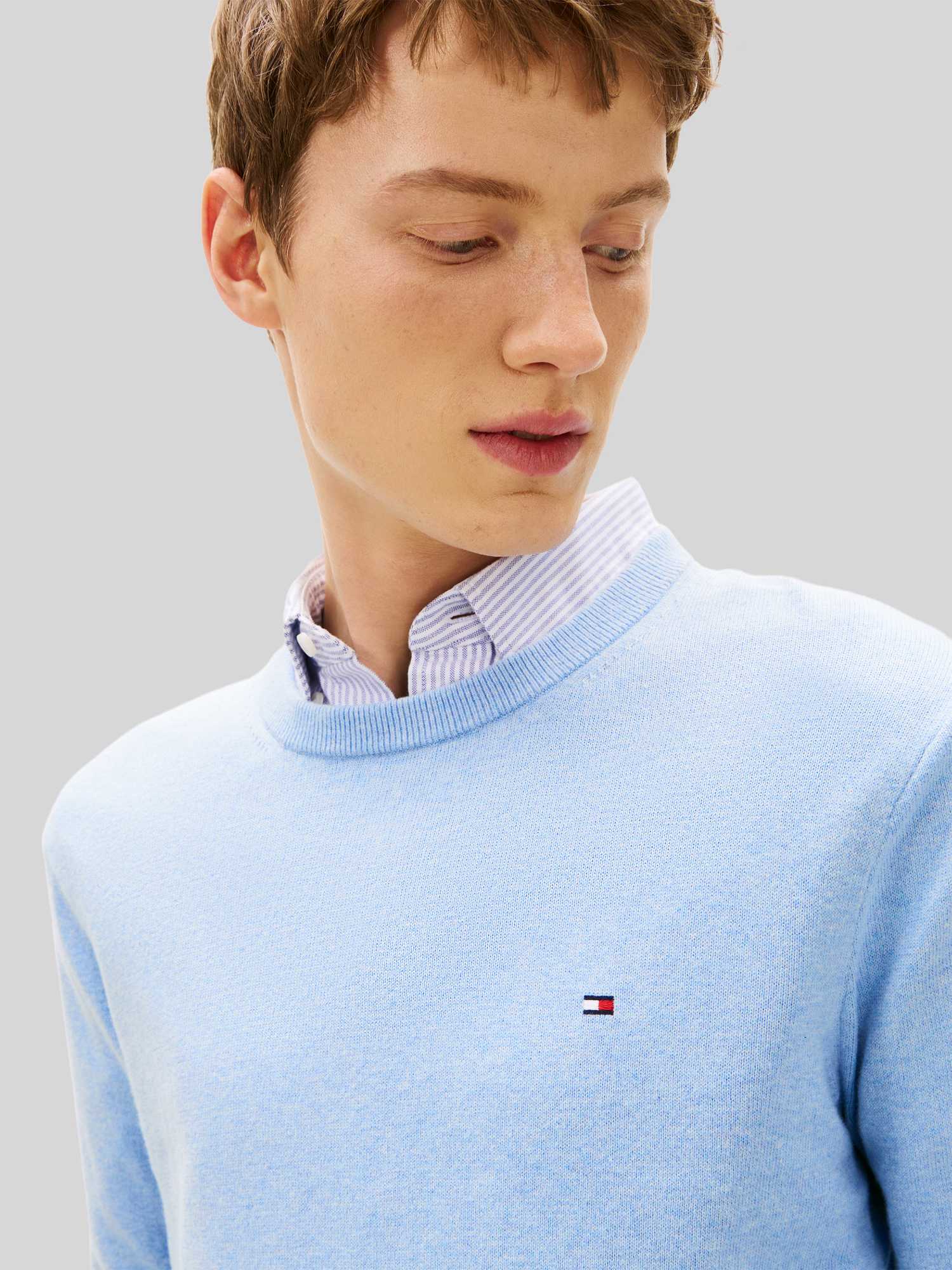 Tommy Hilfiger Menswear (Pvh Group) Pima Org Ctn Cashmere Crew Neck Vessel Blue Heather - Gr. - S - Bild 3