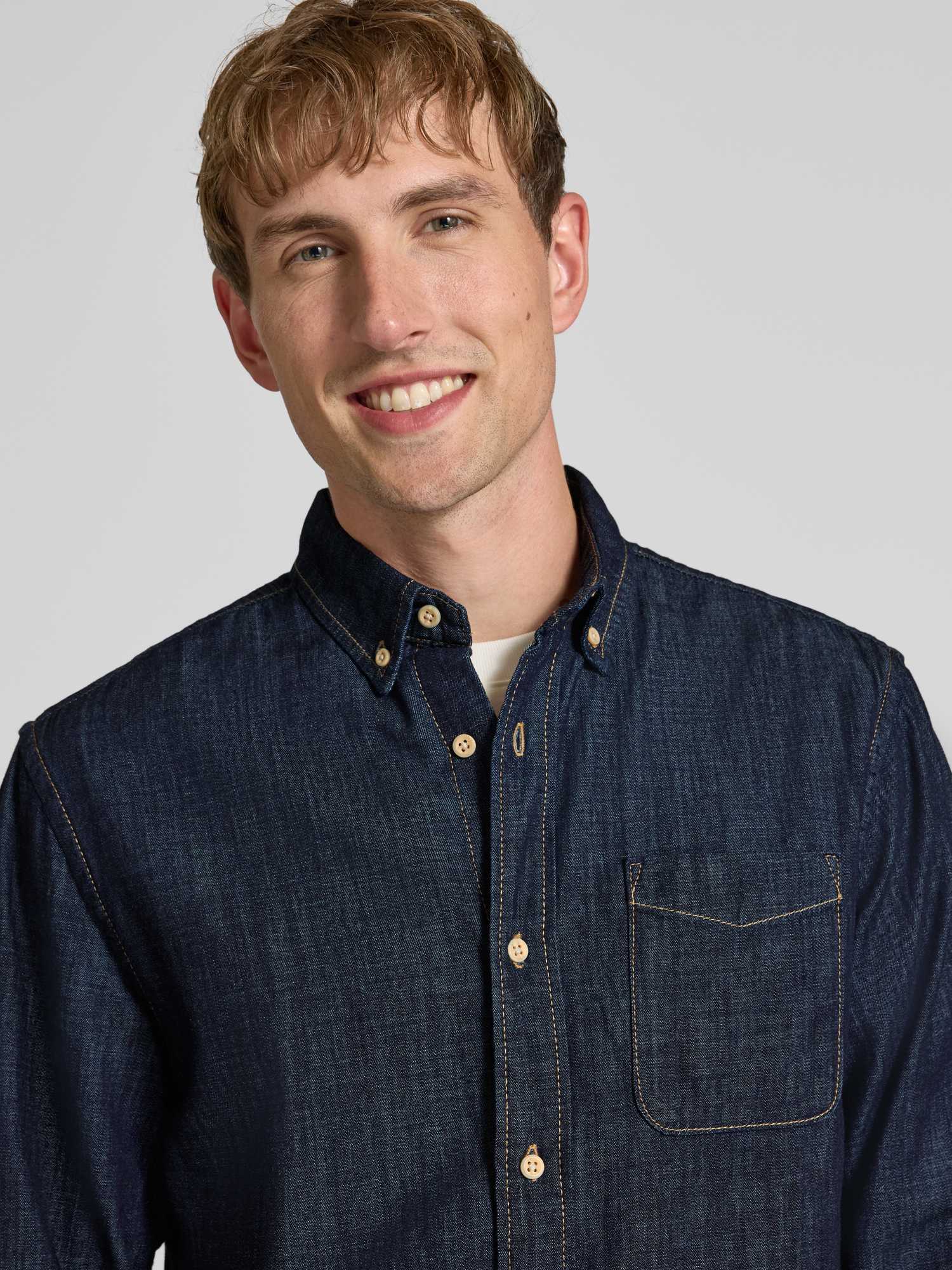 Jack&Jones - Jjebrook Jjoxford Shirt Akm 990 Noos Blue Denim - Gr. - M - Bild 4