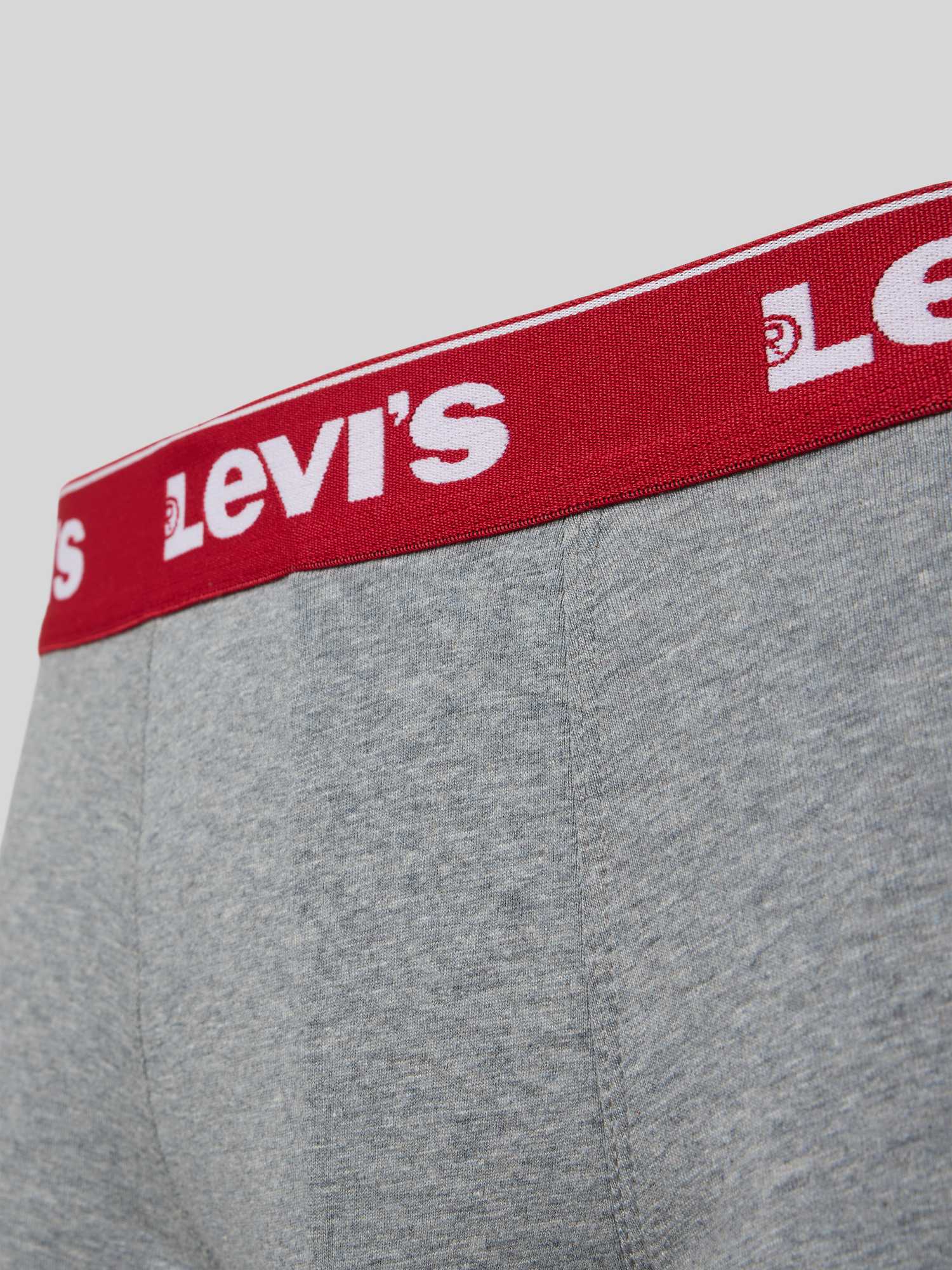 Levi's Herren Rot/Hellgrau/Schwarz Boxershorts "Boxershort Repeat Logo Boxer Brief 3P 3Er Pack", Gr. Xxl, Bunt (, ), Obermaterial: 95% Baumwolle Co... - Bild 3