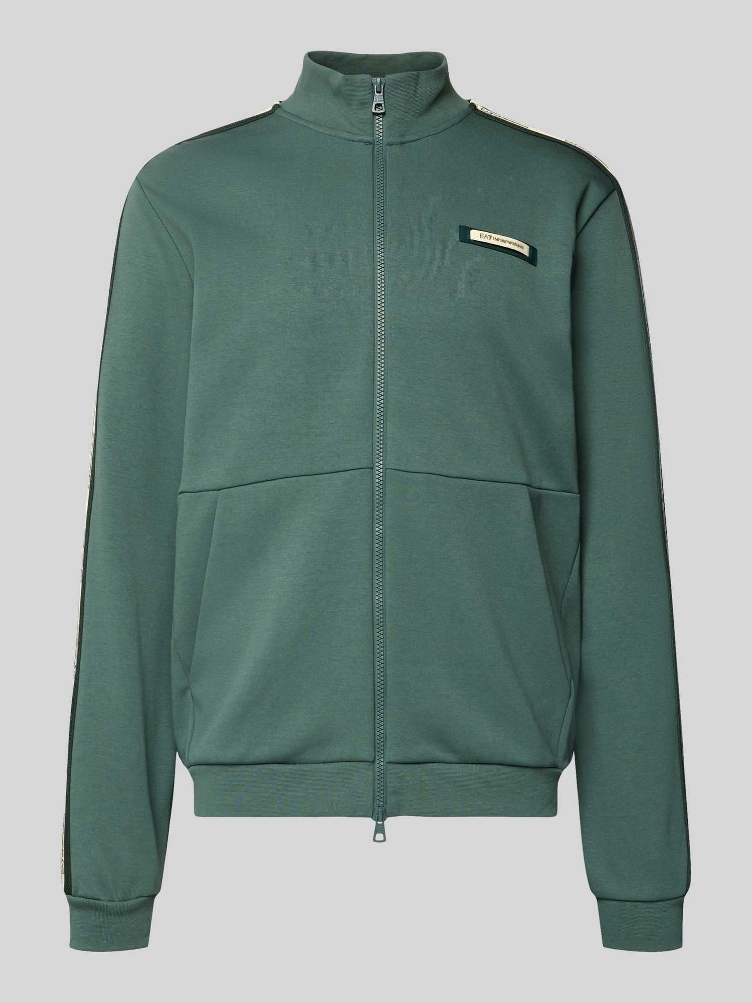 Sweatjack met opstaande kraag en tweewegritssluiting