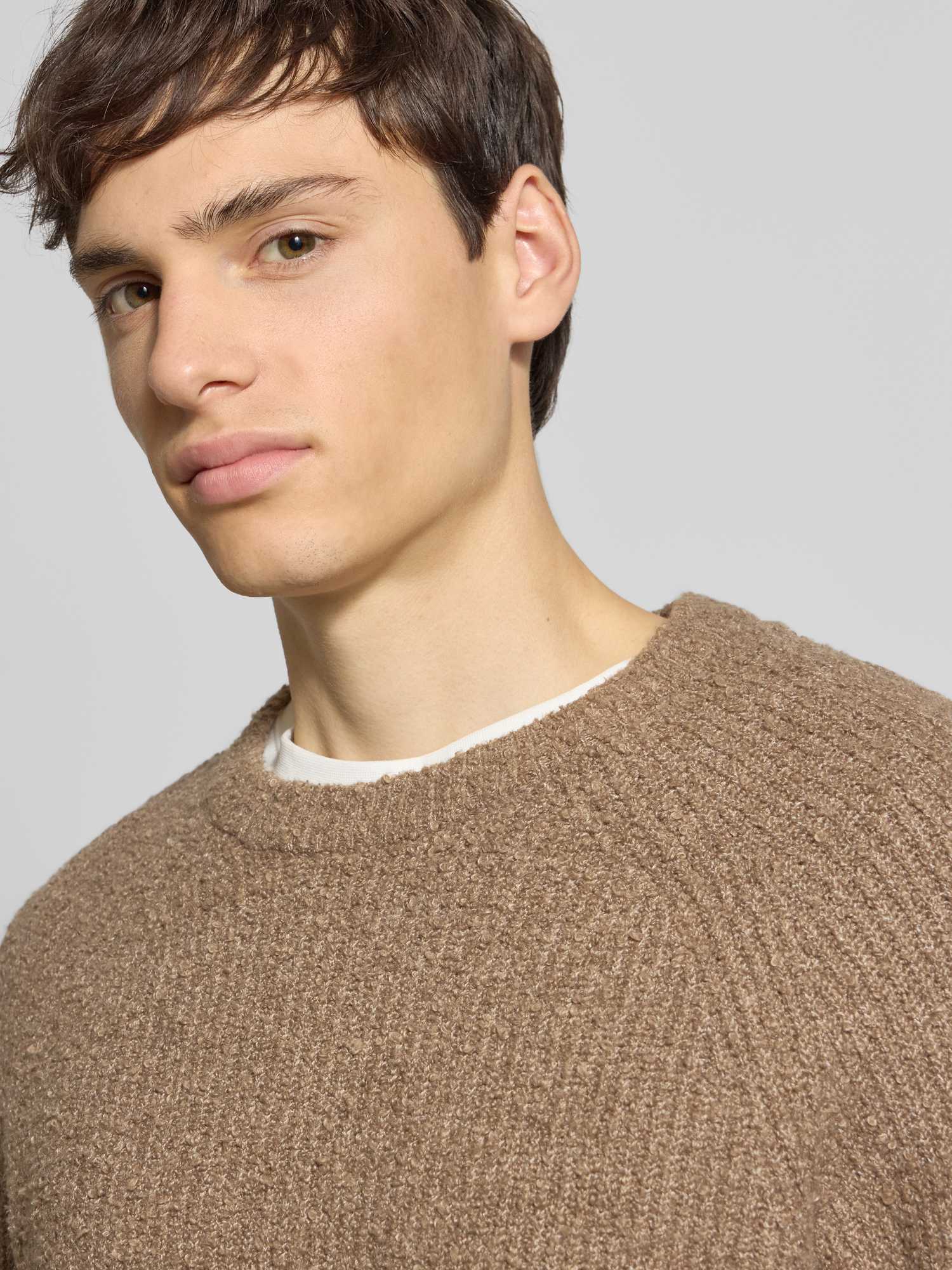 Only & Sons Herren Pullover Rundhals Baumwoll-Mix Hellbraun XXL - Bild 2