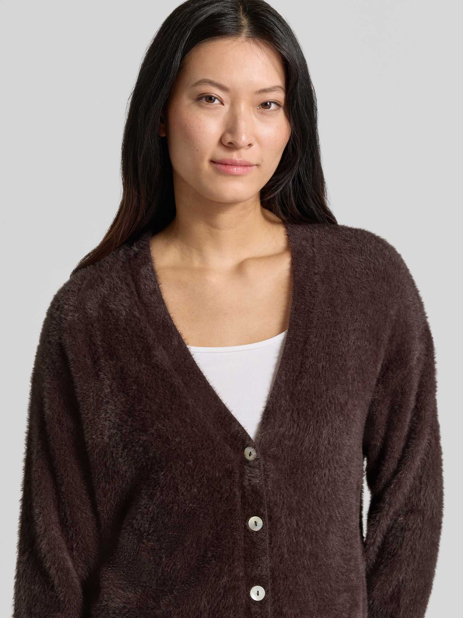 VAN GRAAF Ichi Damen Braun Strick-Cardigan Langarm Ihbrula Mittel - Bild 4