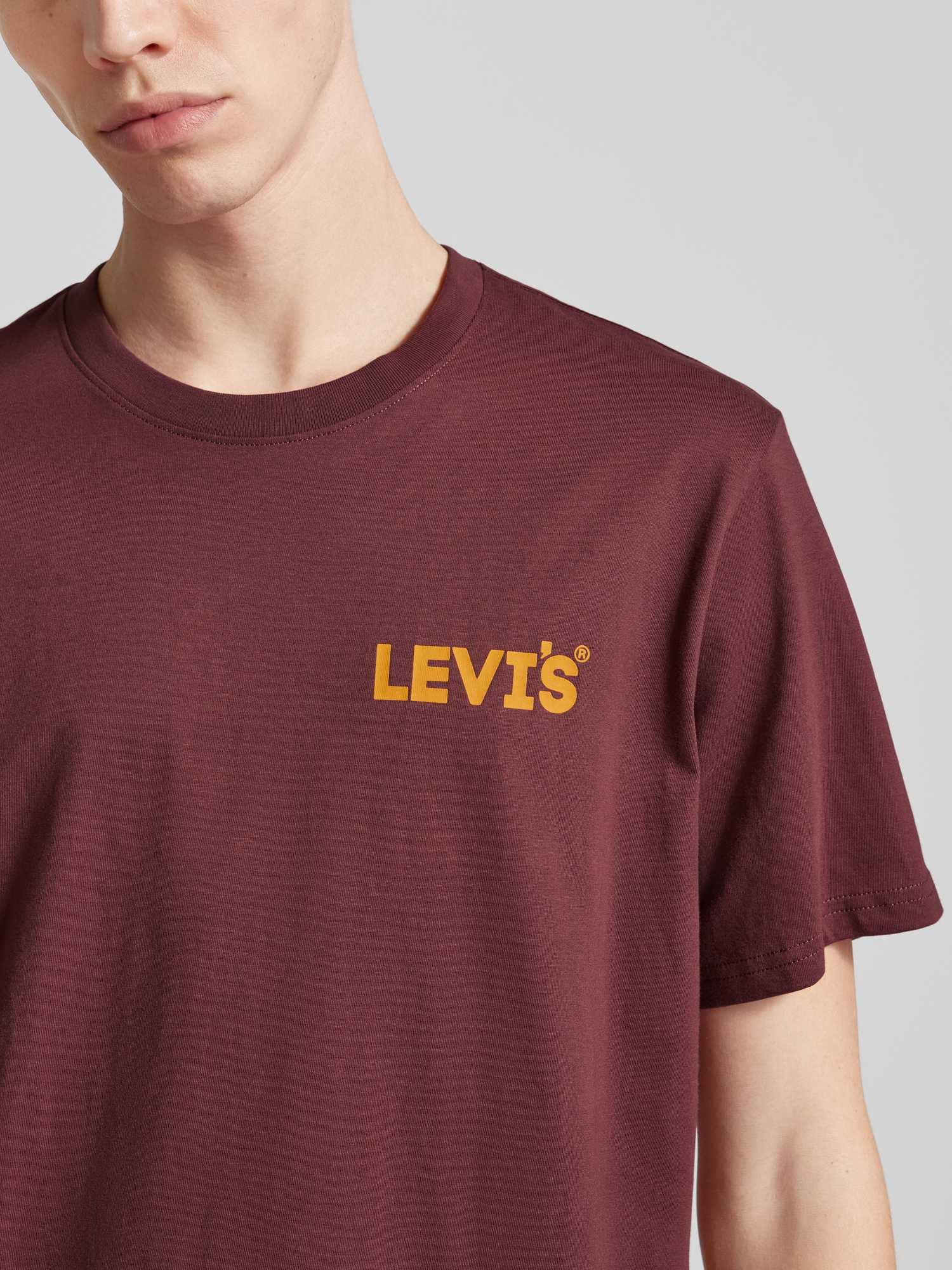 Levi's® Herren T-Shirt - Bordeaux - Baumwolle - XS - Bild 3