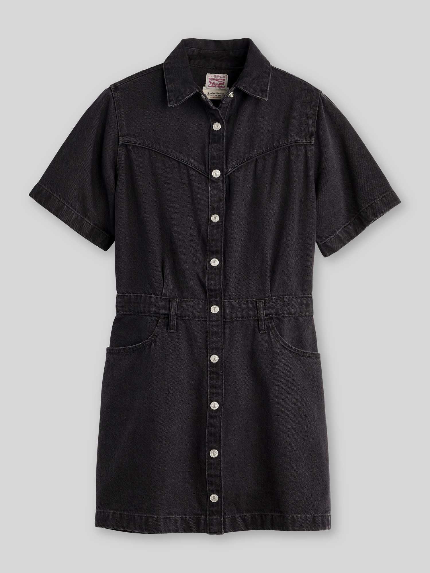 Denimjurk met knoopsluiting van puur katoen