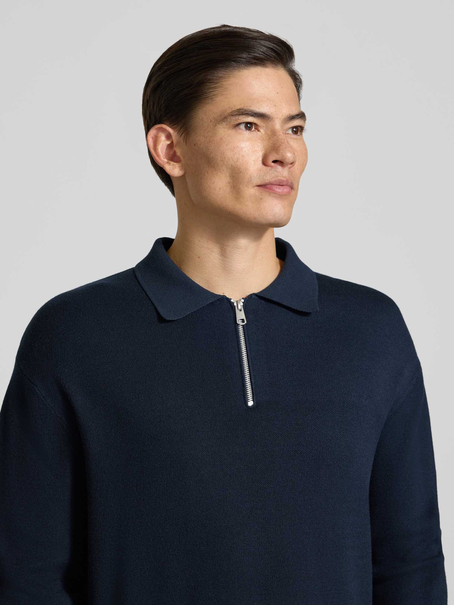 Selected Herren Pullover mit Polokragen in Beige, Größe L aus Viskose - Bild 4