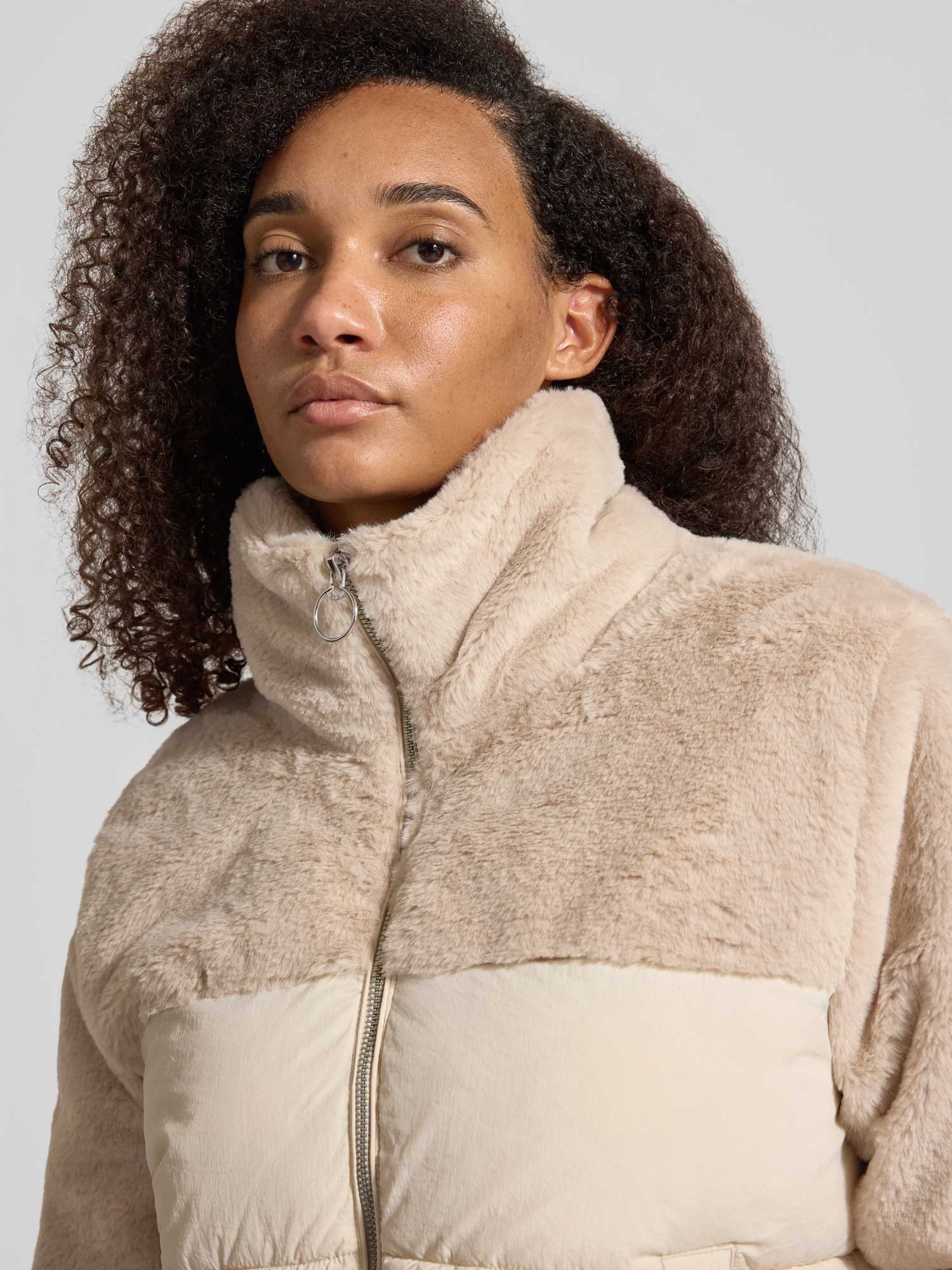 Only, Damen, Winterjacken, Onlwanja Fur Puffer Mix Jacket Cc Otw, Grau, (M) - Bild 3