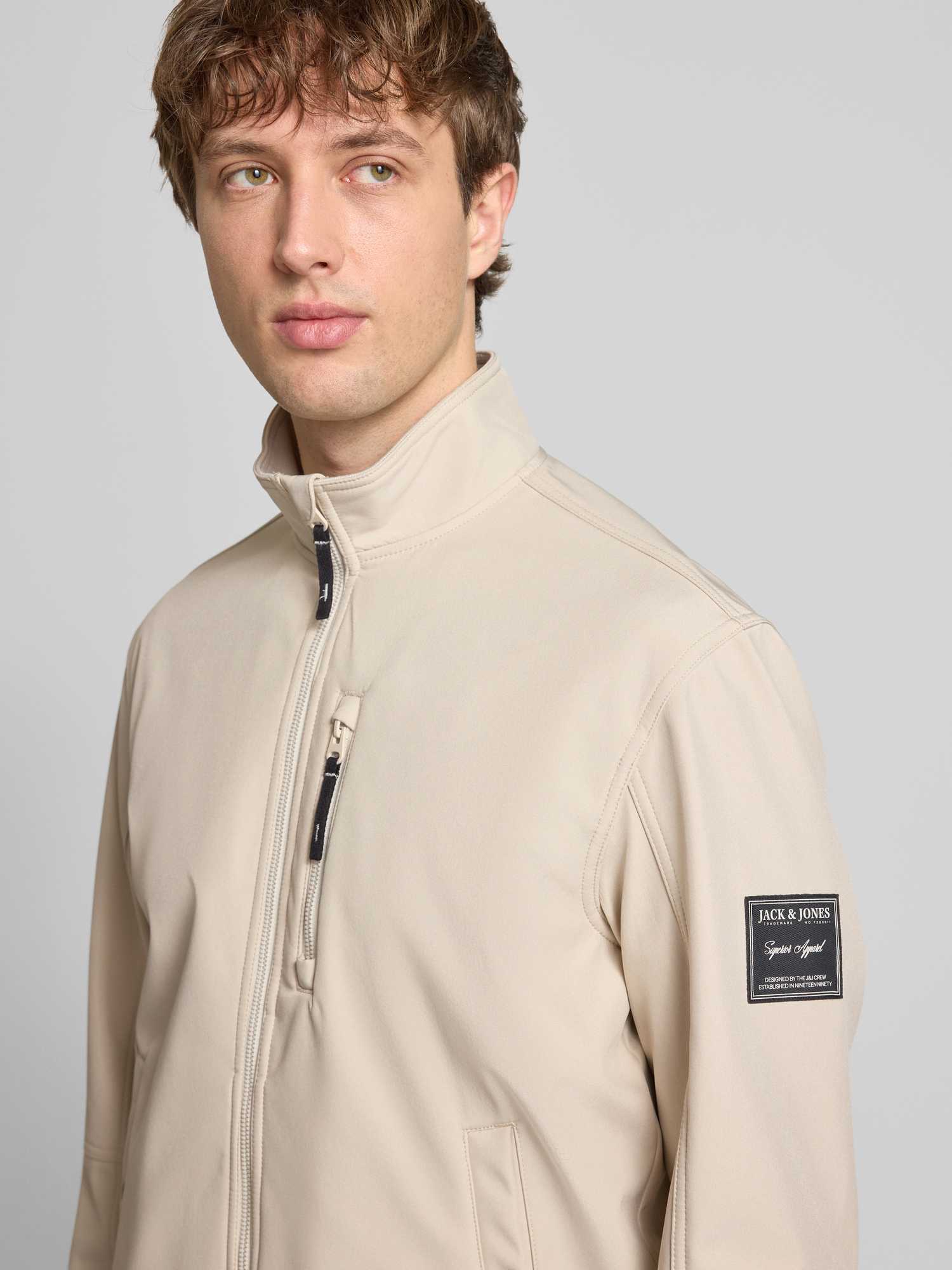 Jack & Jones Herren Softshell Jacke - Beige - Gr. L - Bild 3