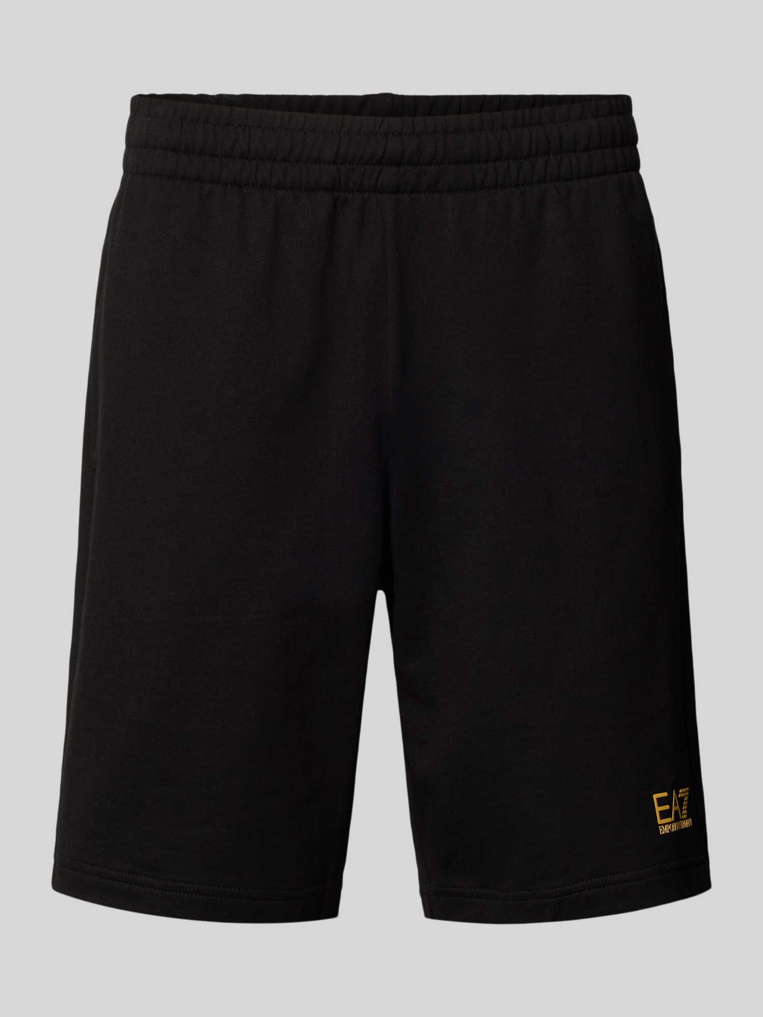 Ea7 Emporio Armani Herren Schwarz Shorts Mit Elastischem Bund Und Logo Xxxl