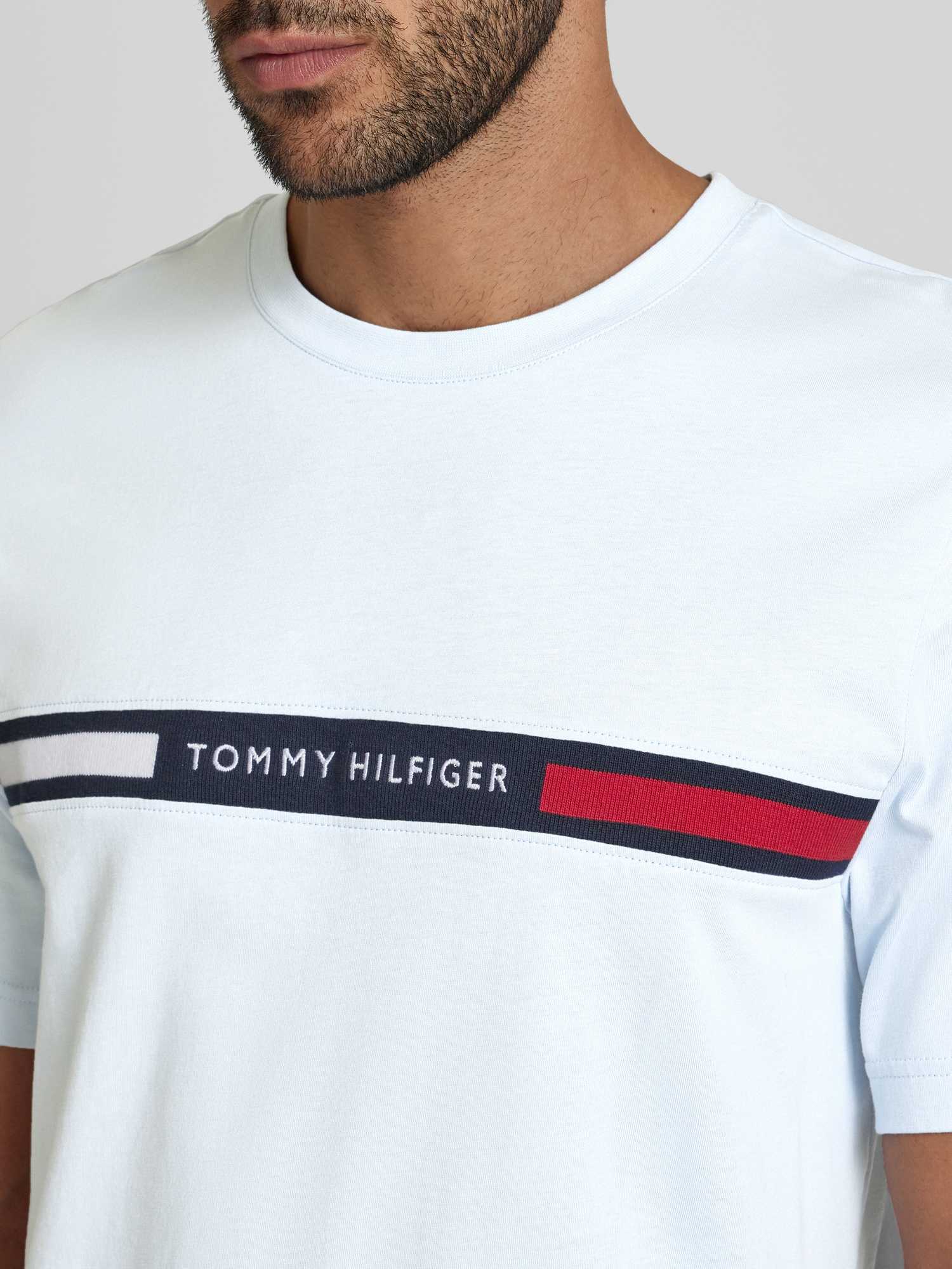 Tommy Hilfiger Herren Hellblau T-Shirts, Blau, Gr. M - Bild 3
