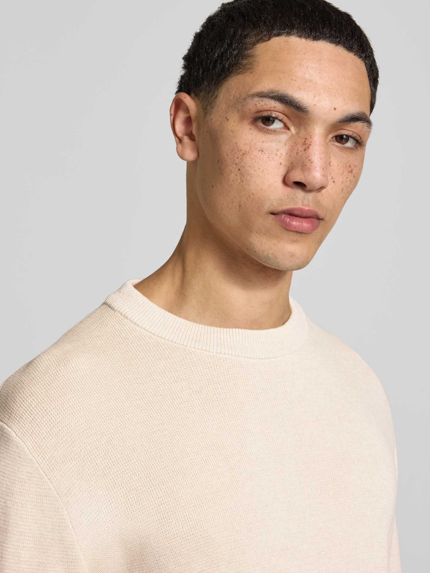 Jack&Jones - Jprmilano Stitch Knit Crew Neck Sn Cloud Dancer - Gr. - M - Bild 5