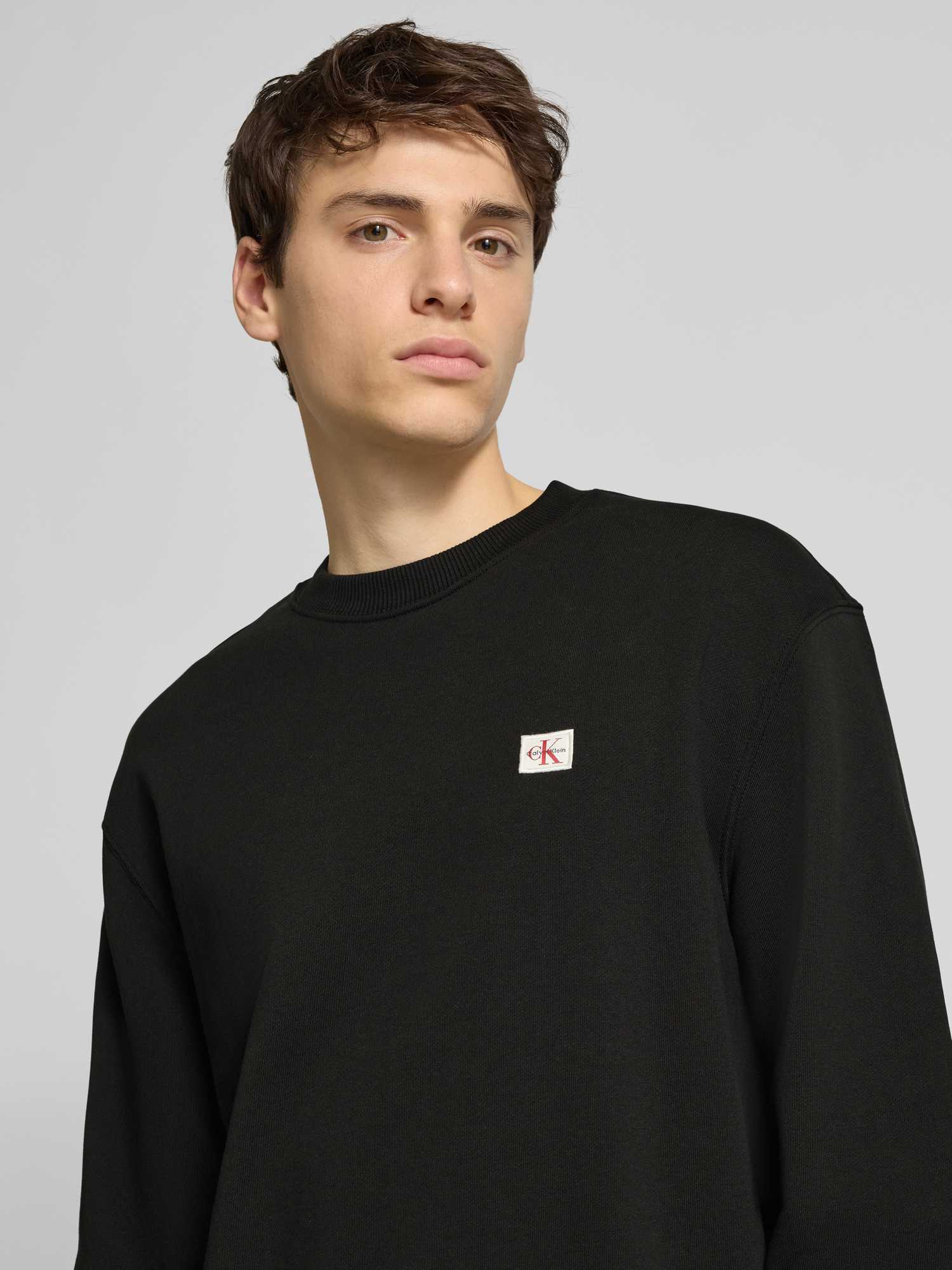 Calvin Klein Jeans, Herren, Pullover, Ls Eu 350terry Badge Cn Swtshrt, Schwarz, (L) - Bild 6