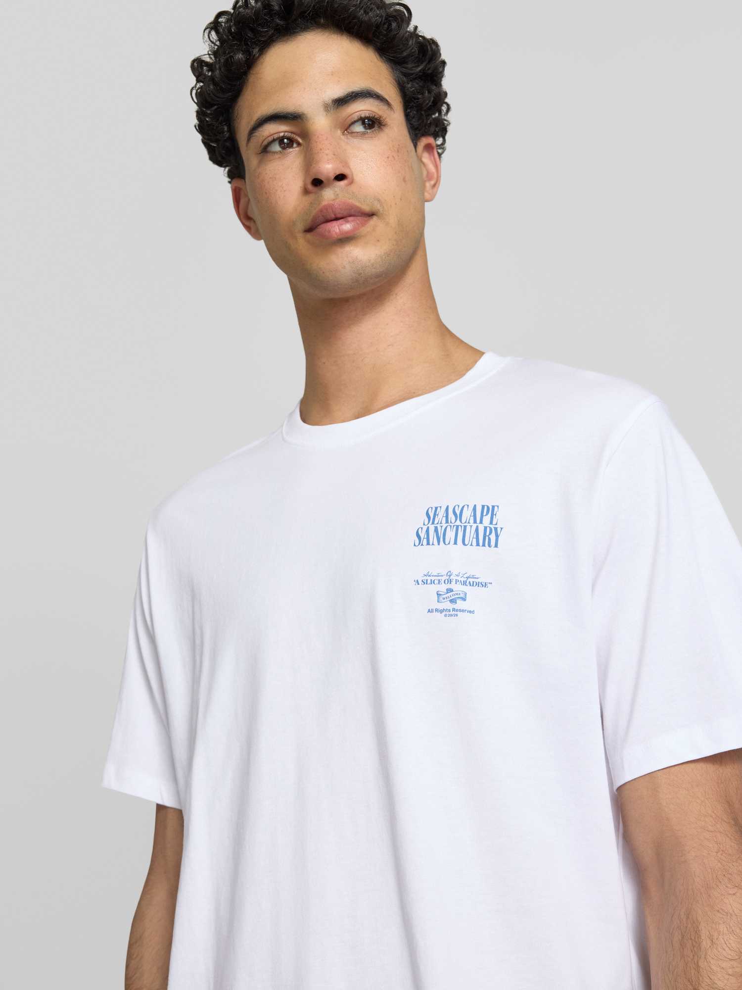 Jack & Jones Herren T-Shirt L Weiss 100% Baumwolle - Bild 2