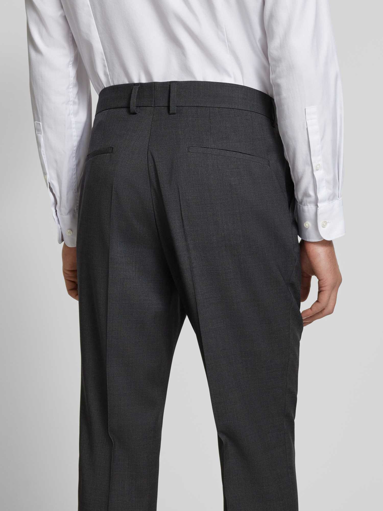 BOSS Herren Dunkelgrau Gemusterte Slim-Fit Hose Aus Schurwolle Größe 27 - Bild 3