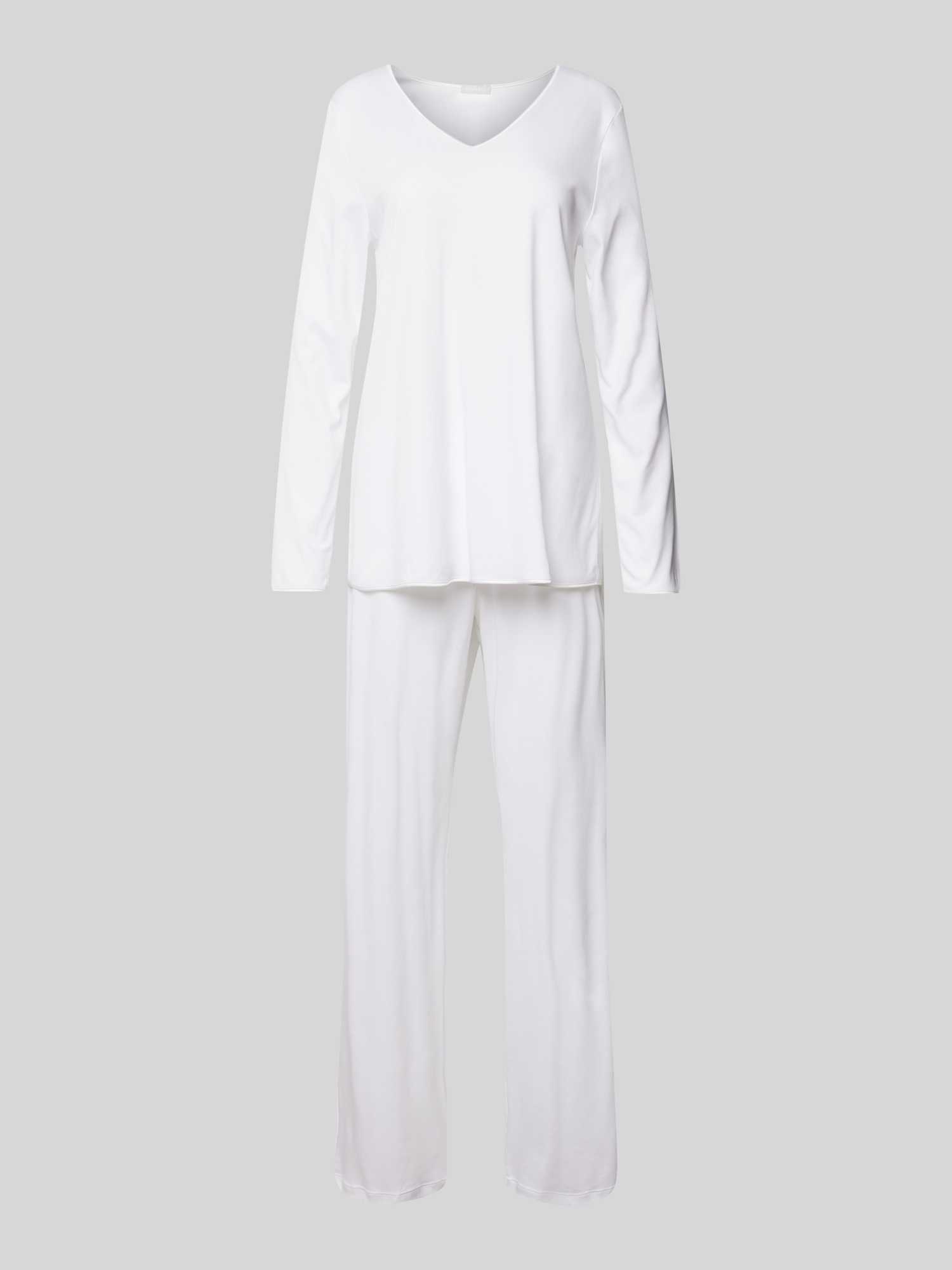 Hanro Dames Pyjama's In Wit/Beige Maat Small