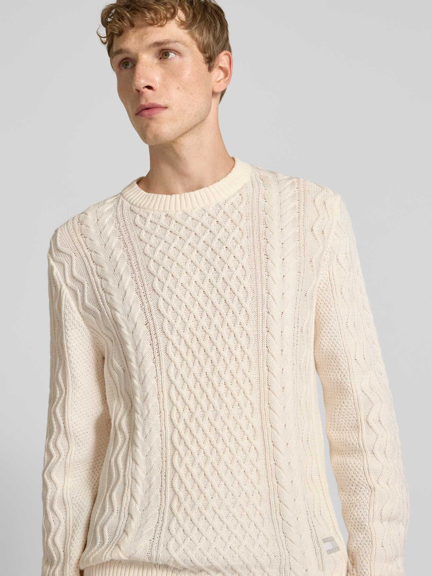 Tommy Jeans Herren Weiß Pullover Dm0dm22101 Regular Fit - Bild 3