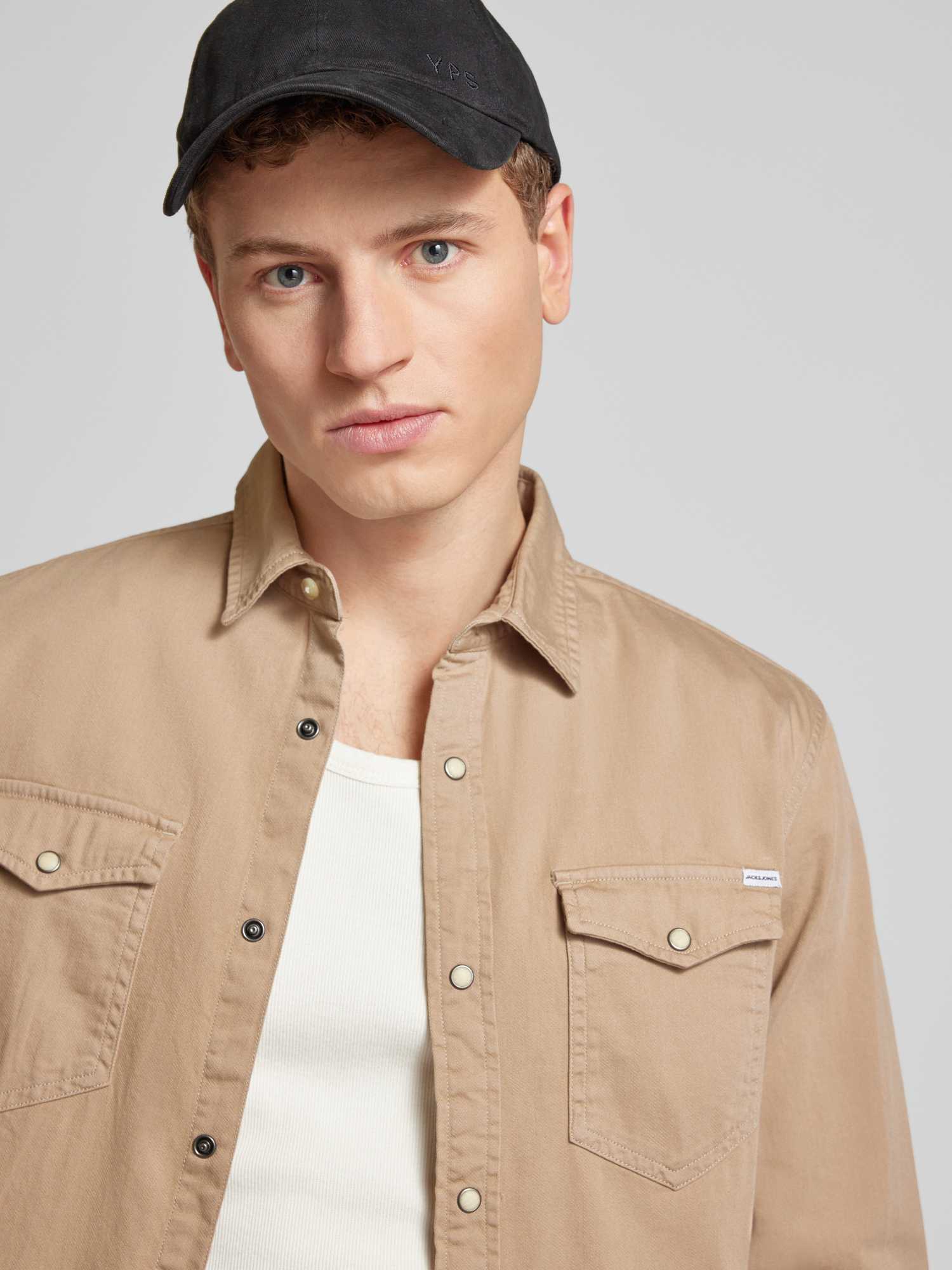 Jack & Jones Herren Weiß Sheridan Denim-Hemd In Comfort Fit Mit Haifischkragen Und Langen Ärmeln In Grau - Bild 6