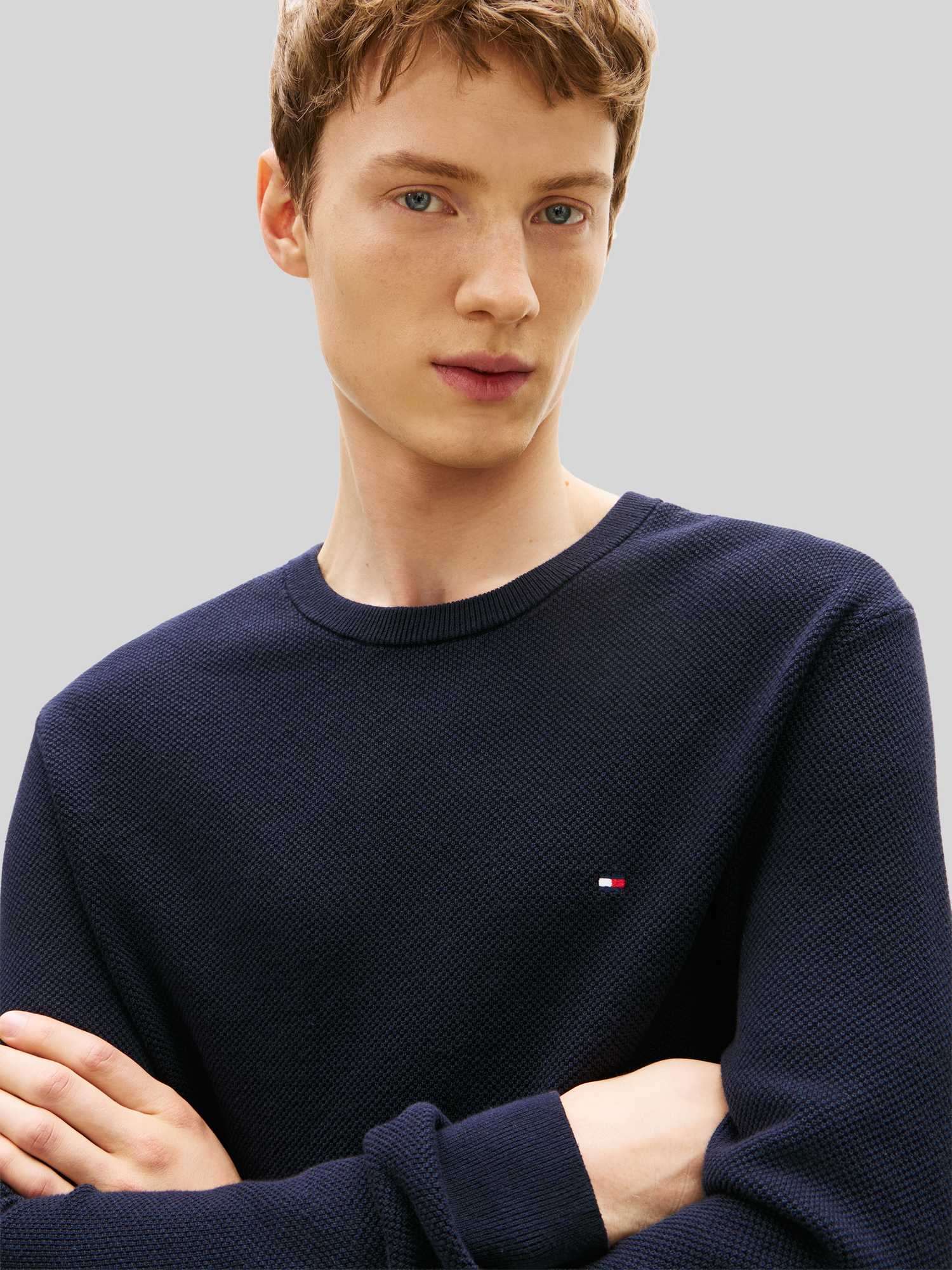 Tommy Hilfiger - Essential Structure Rundhals - Knitwear - Herren - Blau - 2XL - Bild 5