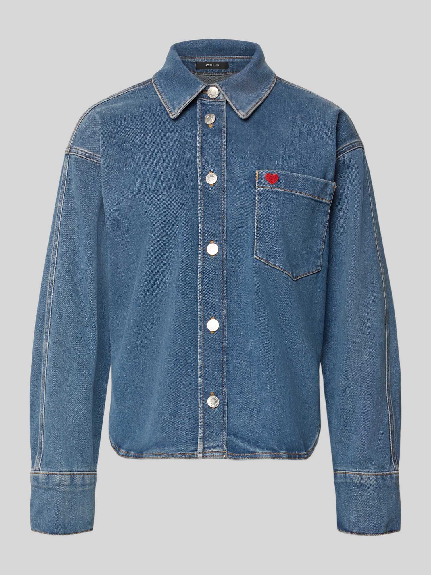 Relaxed fit jeansblouse met stiksels model 'Falentine'