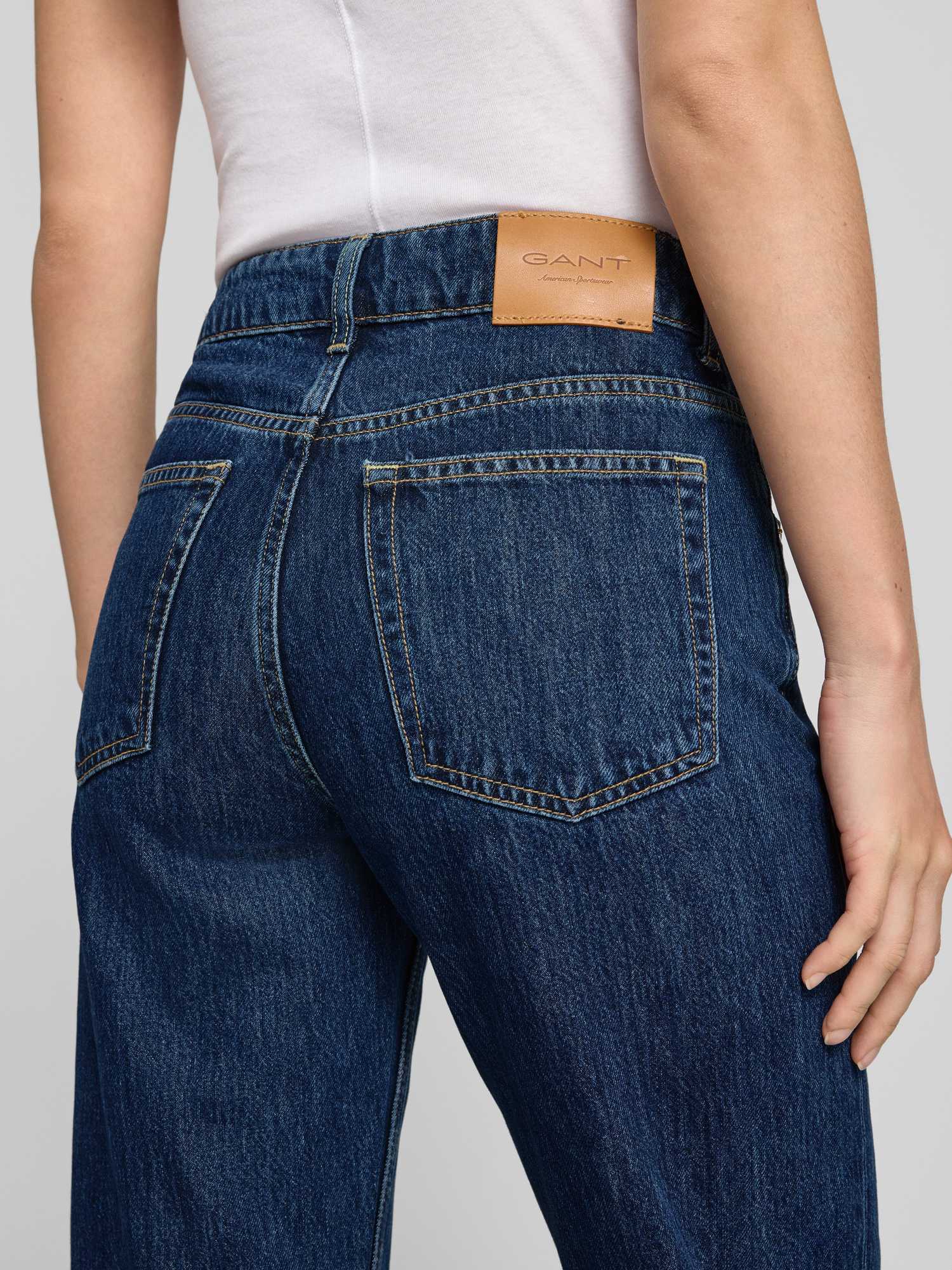 Gant Damen Blau Für 4100323 Jeans Relaxed Double Marine (28), Lässig, Denim - Bild 3