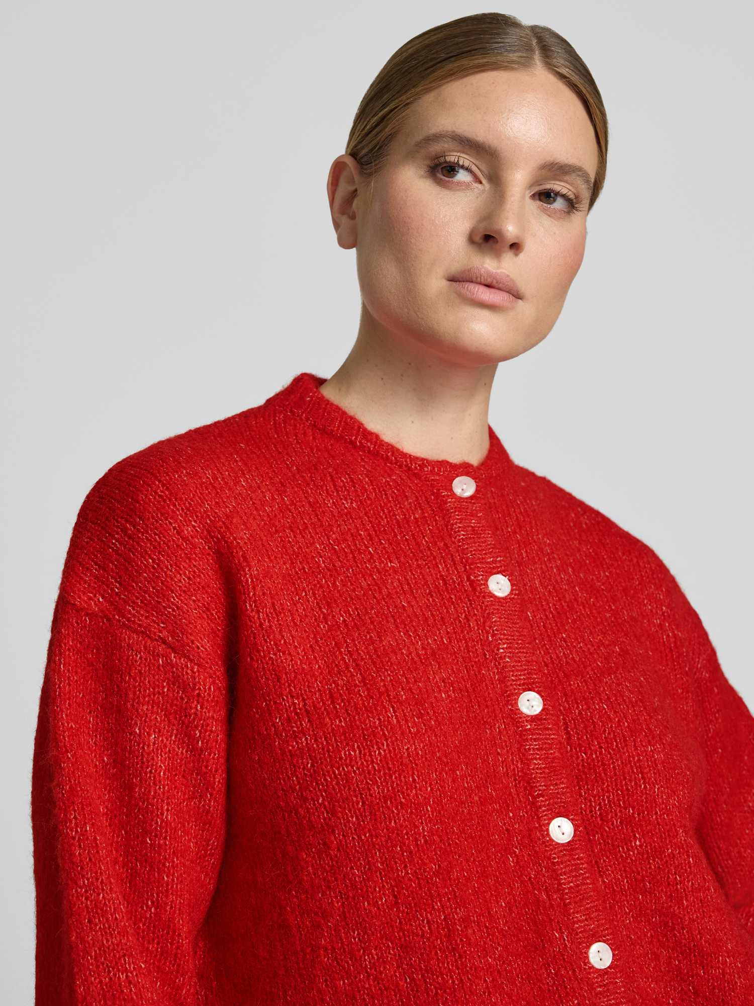 VAN GRAAF Ichi Damen Rot Strick-Cardigan Langarm Ihbelablue Extra Klein - Bild 2