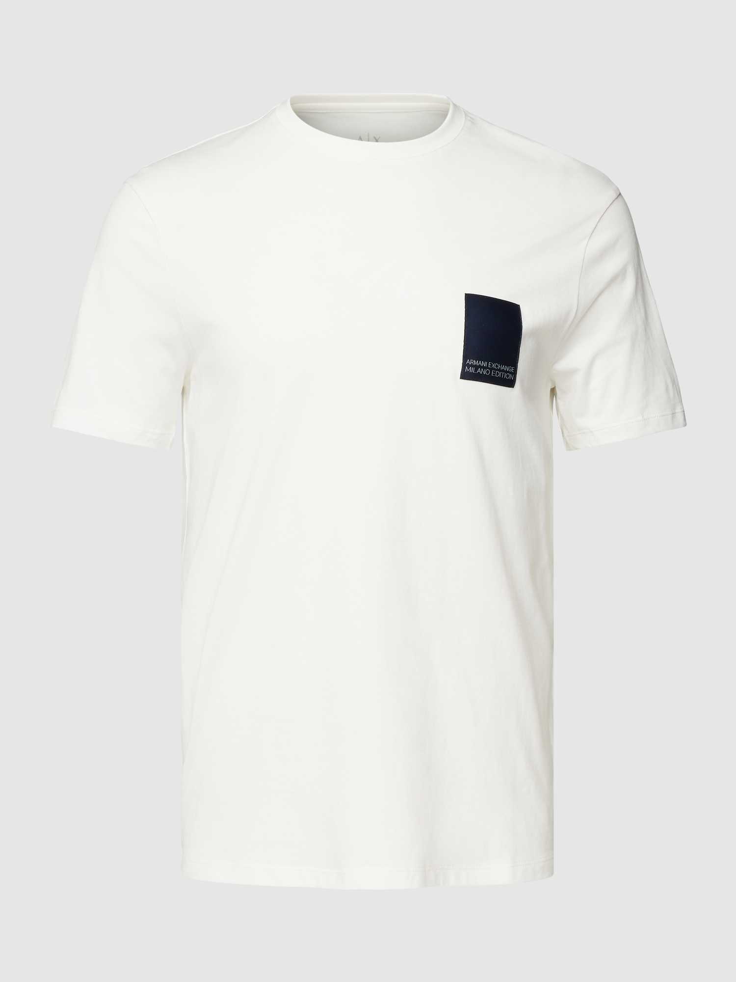 Armani Exchange Herren Offwhite T-Shirt Mit Label-Detail Xxl