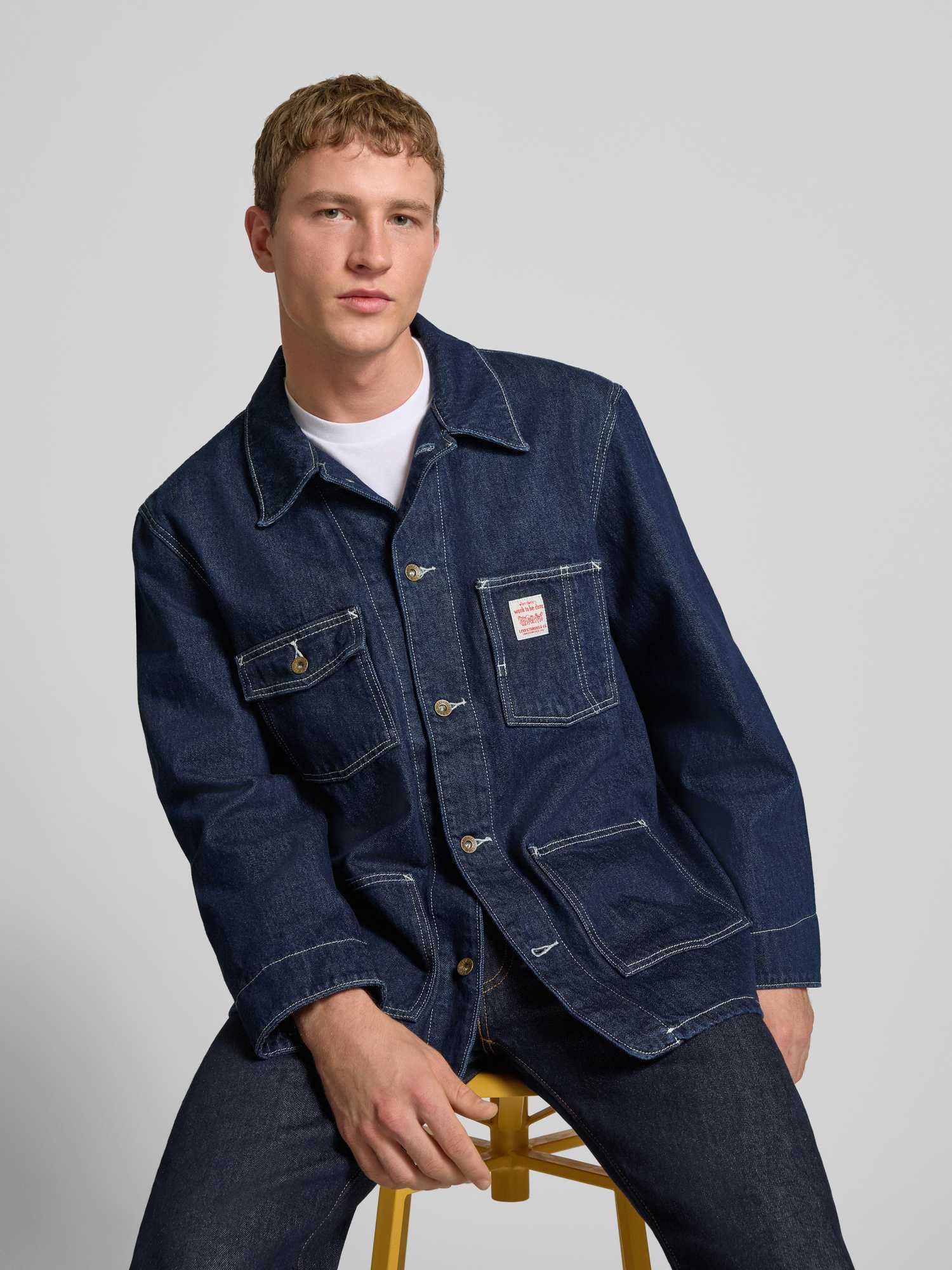 Levi's Herren Marineblau – Workwear Capsule Berkley – Chore-Mantel Aus Denim In Dunkler Waschung Und Unisex-Passform - Bild 3