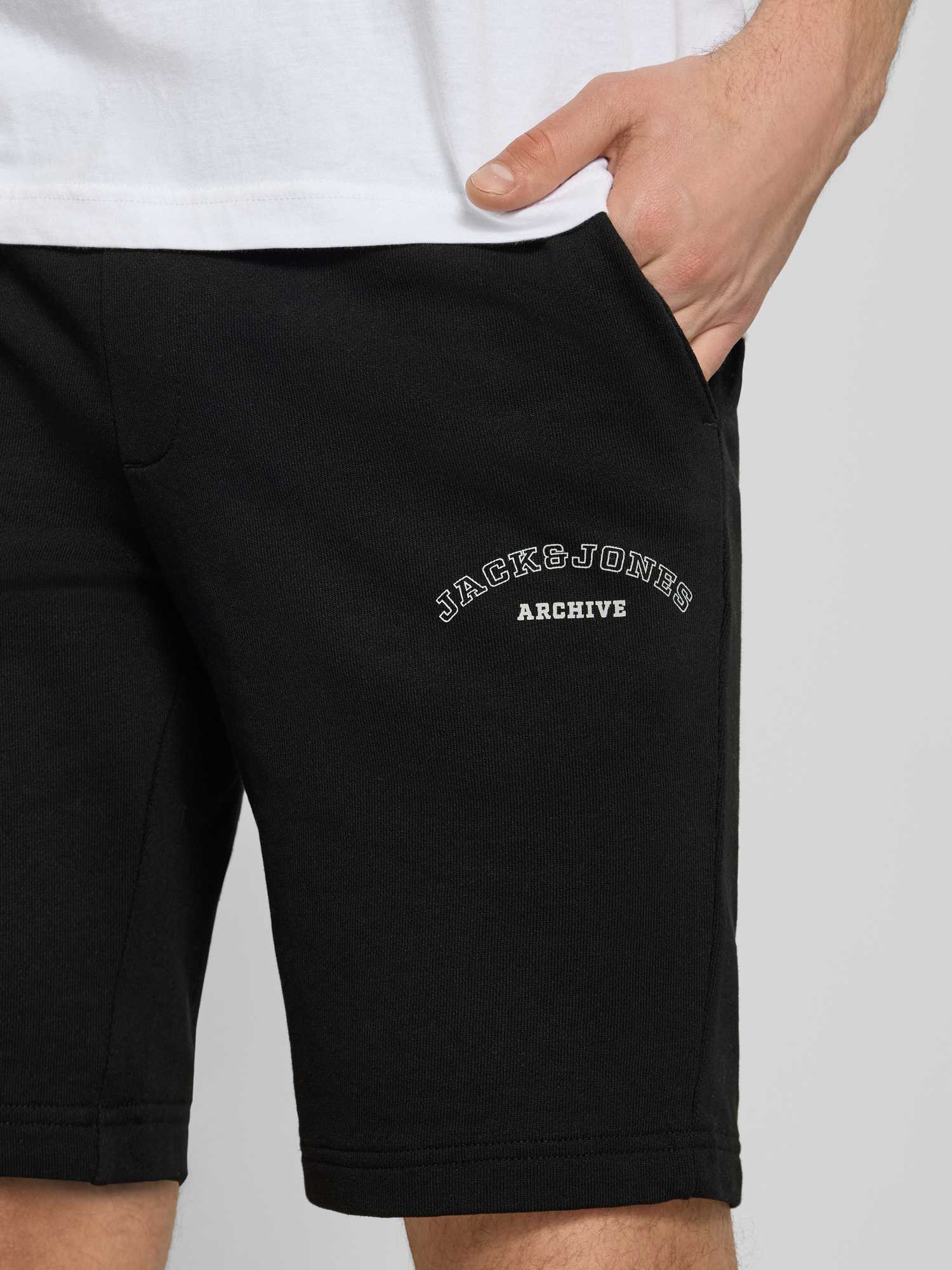 Jack & Jones Herren Schwarz Sweatshorts "Jpstgordon College Sweat Shorts Mid" erhältlich in Größe von Baur - Bild 3