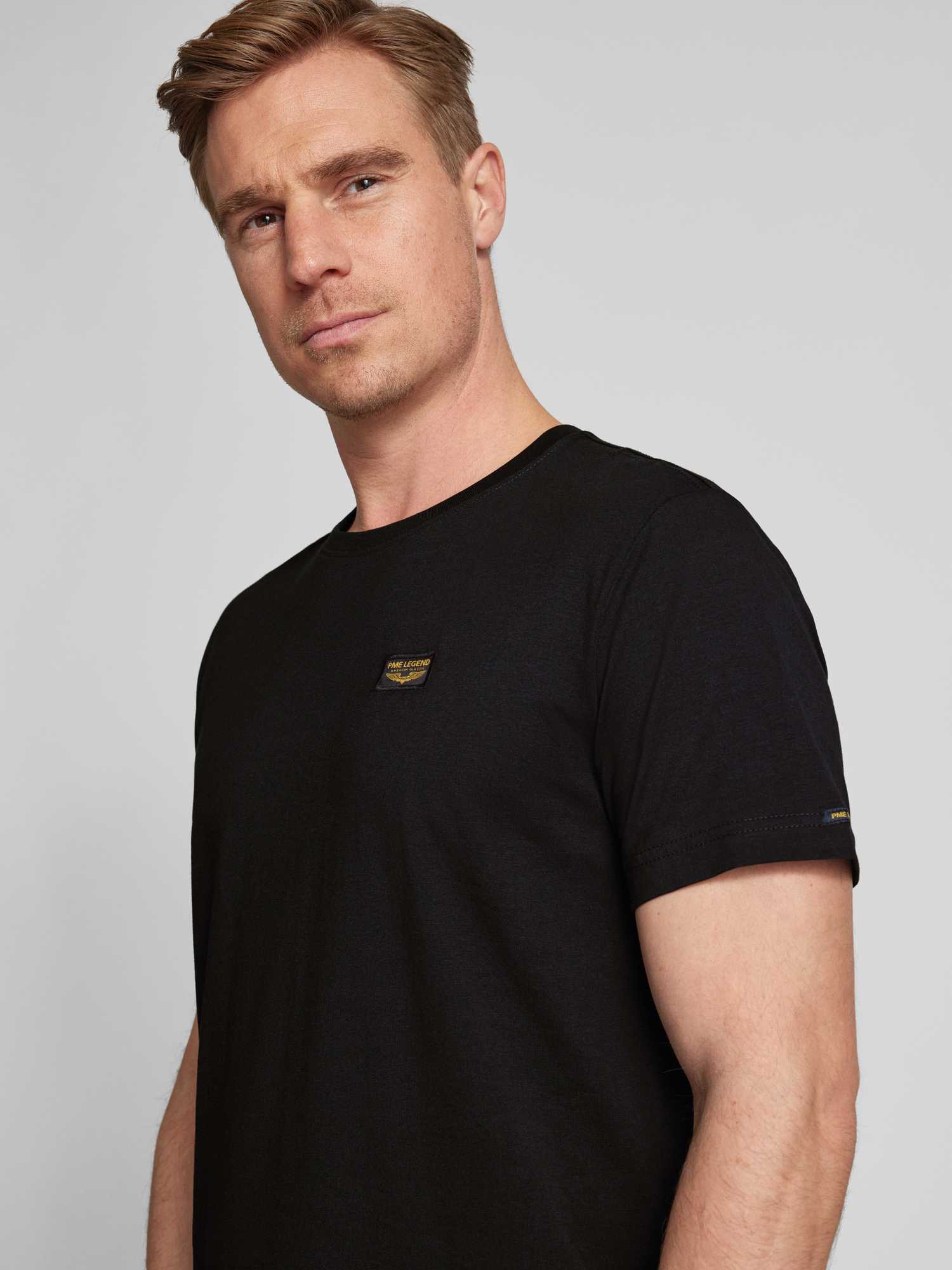 Pme-Legend Herren Schwarz T-Shirt Pme Legend, Gr. Xl (56/58), Jersey, Obermaterial: 95% Baumwolle, 5% Elasthan, Unifarben, Normal Normal, Rundhals, Gerader - Bild 6