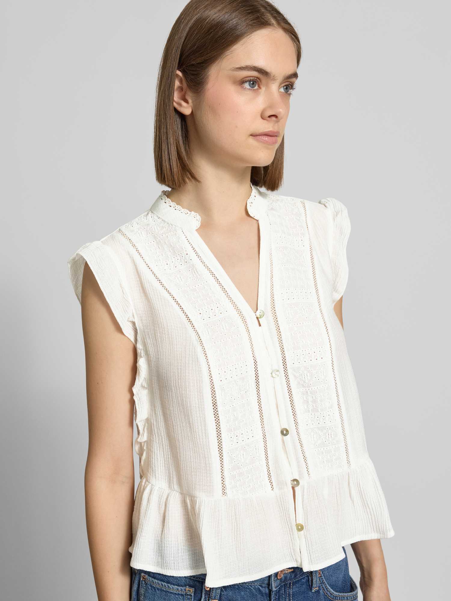 Only Damen Blusentops Beige Gr. Mittel - Bild 3