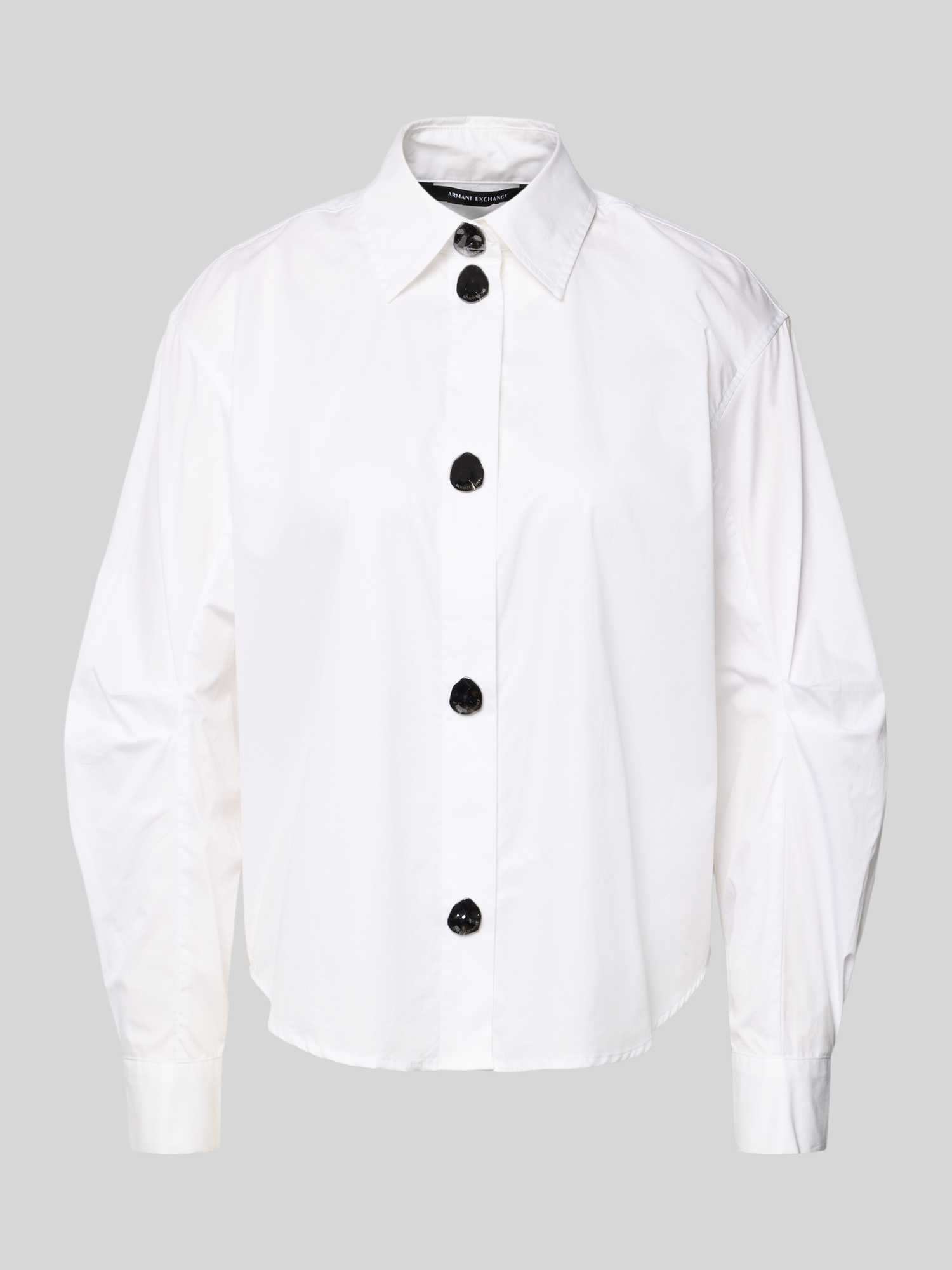 regular fit blouse van katoen met ballonmouwen