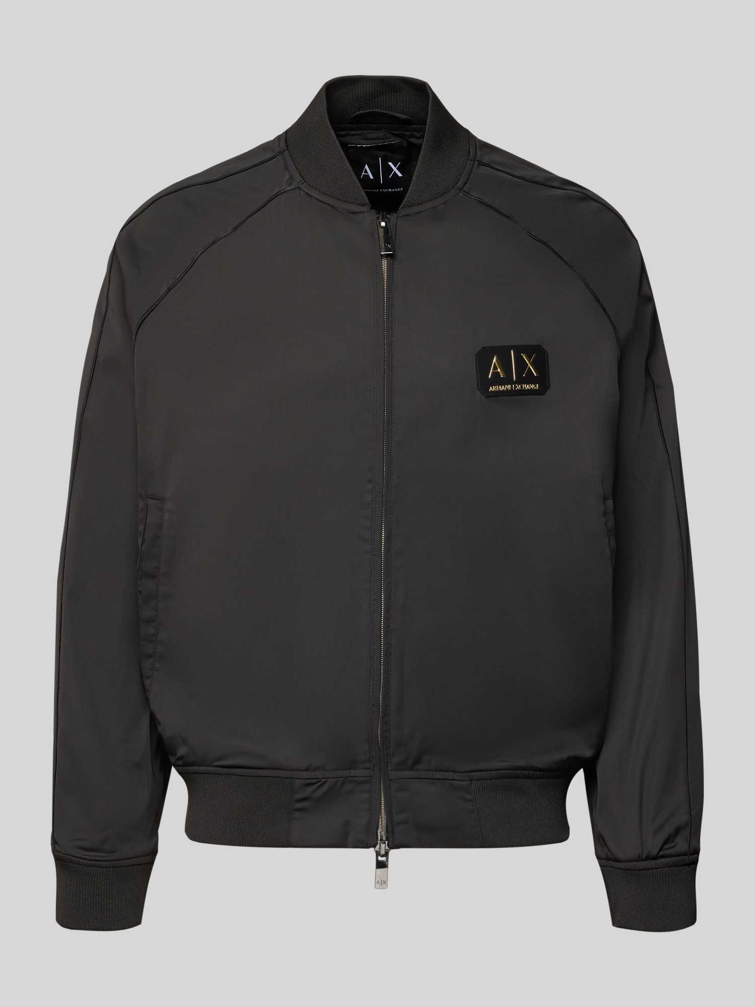 Armani Exchange Herren Schwarz Bomberjacke Mit Reißverschluss Extra Groß