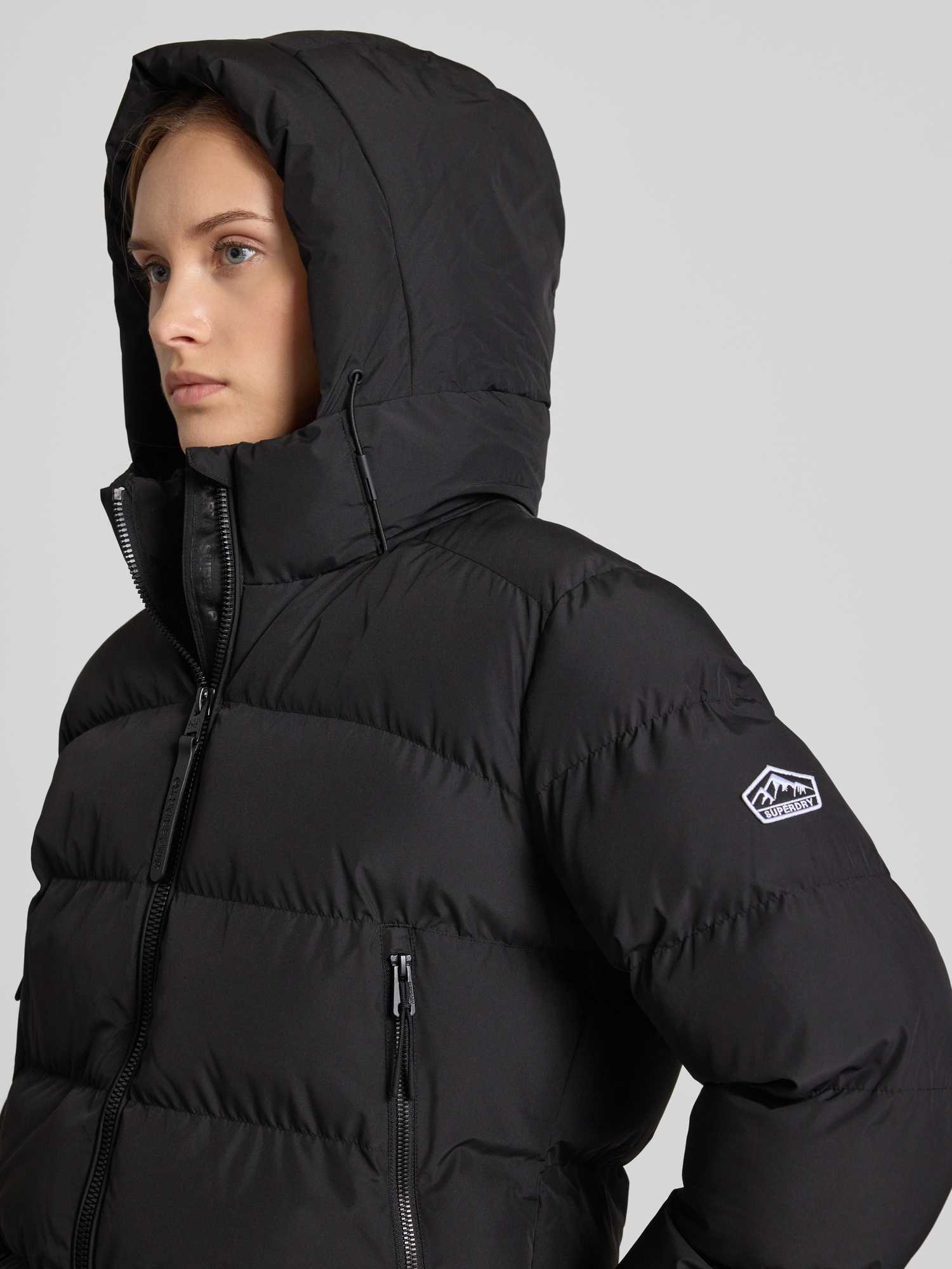 Joom Superdry Damen Schwarz Kapuzen-Sport-Daunenjacke Wasserabweisend Cm - Bild 5