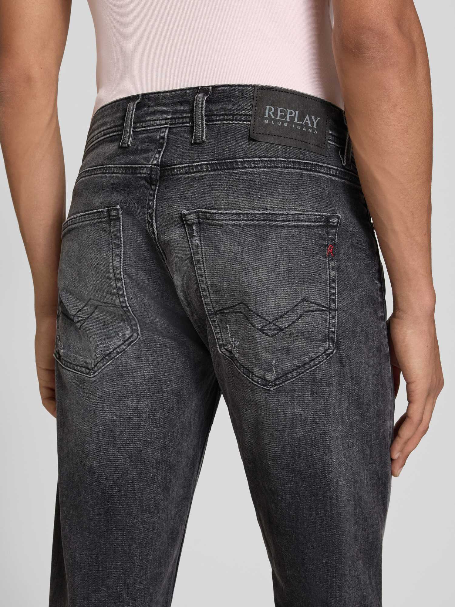 Replay - Herren - Straight Fit Jeans - Grover - 36/32 - Mittelgrau - Bild 3