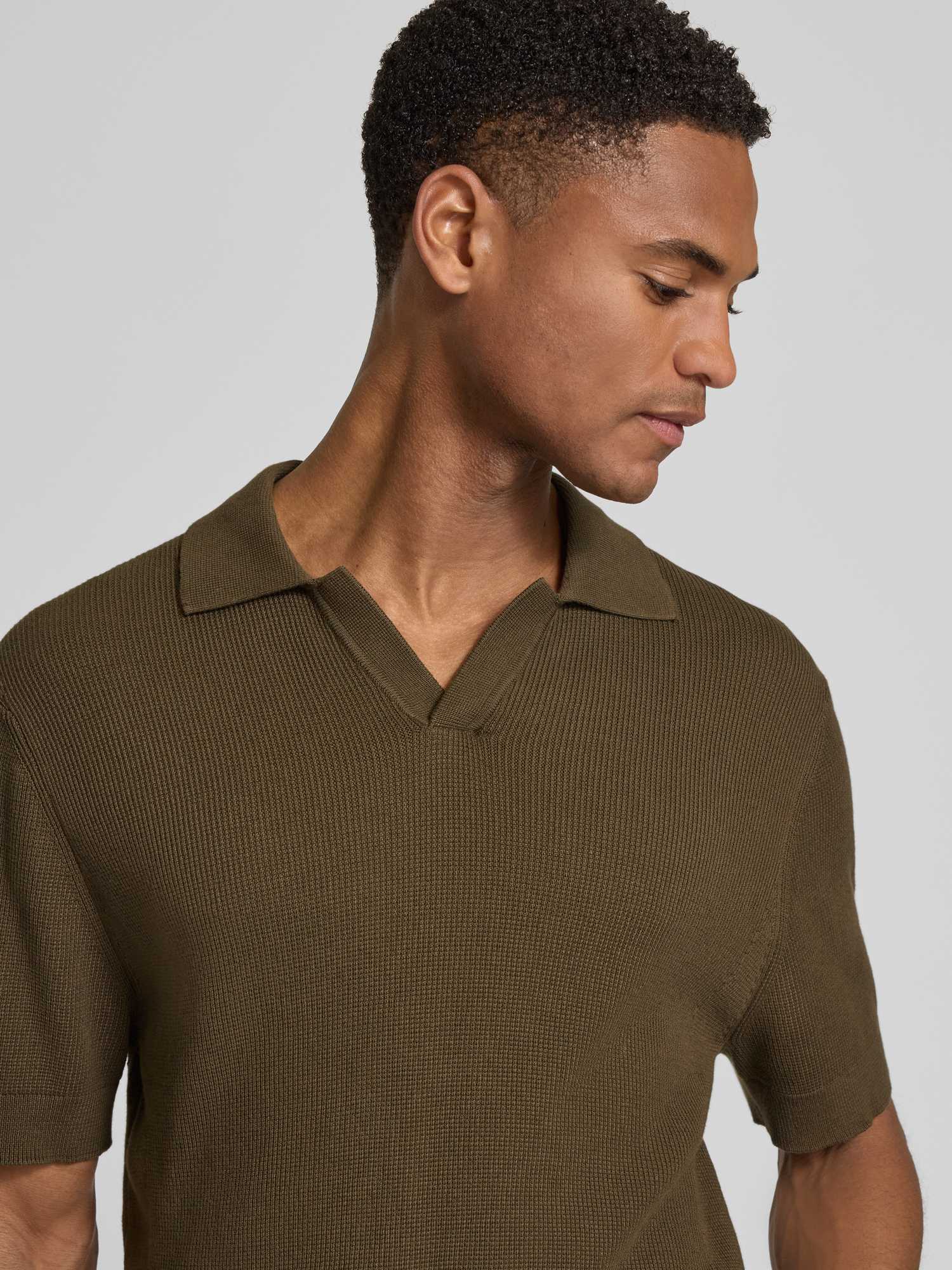 Casual Friday - Poloshirt - Herren - Dunkelbraun - Strick - Bild 2