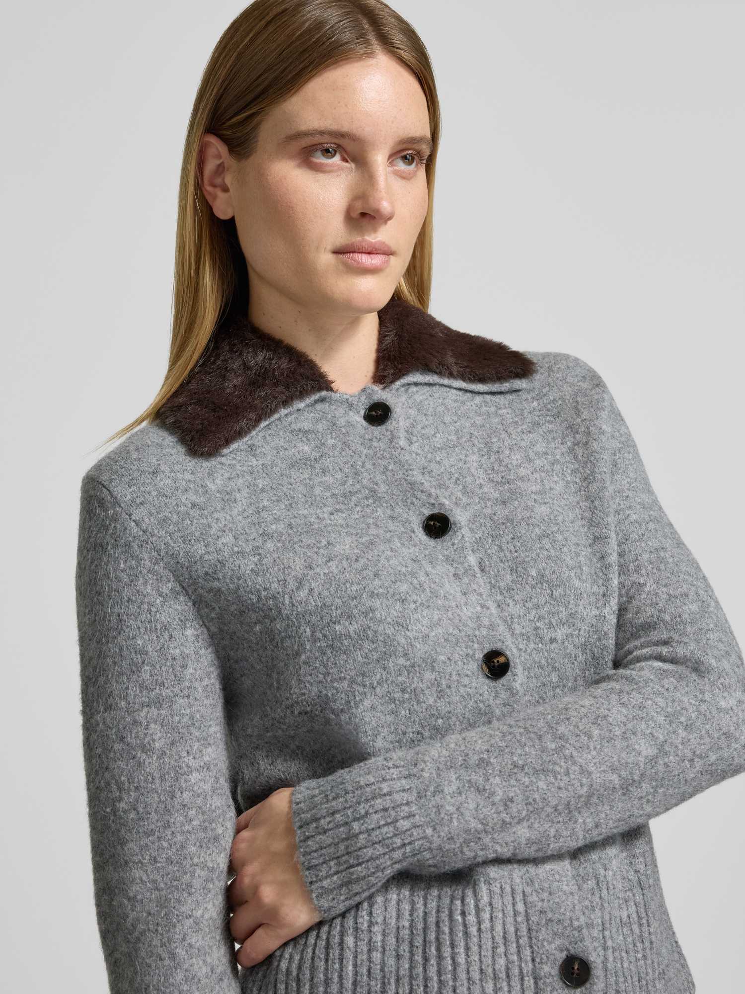 VAN GRAAF Opus Damen Grau Strickjacke Mit Woll-Anteil Größe 38 - Bild 3
