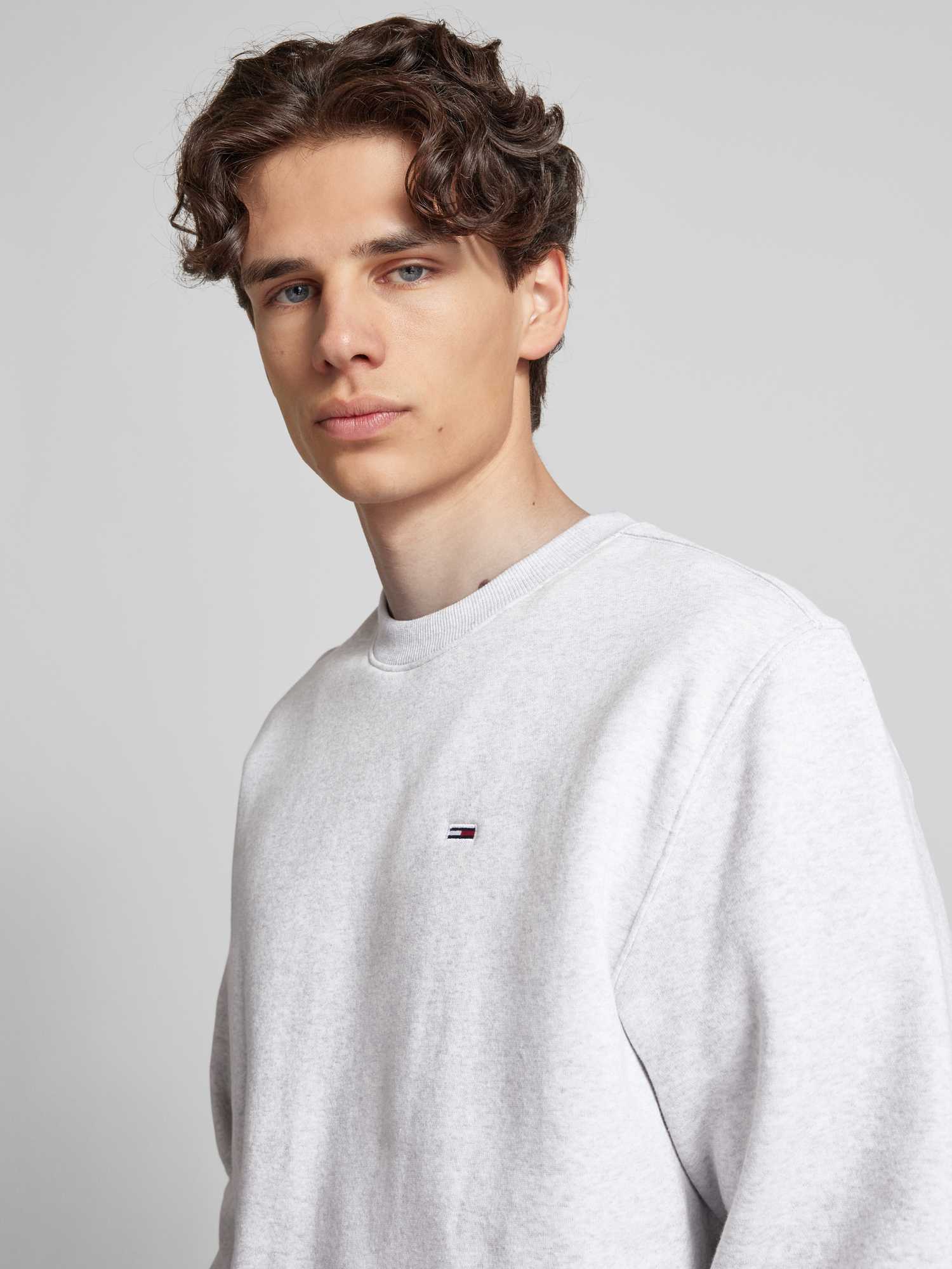 VAN GRAAF Tommy Jeans Herren Hellgrau Sweatshirt Baumwolle Grau, Mittel - Bild 7