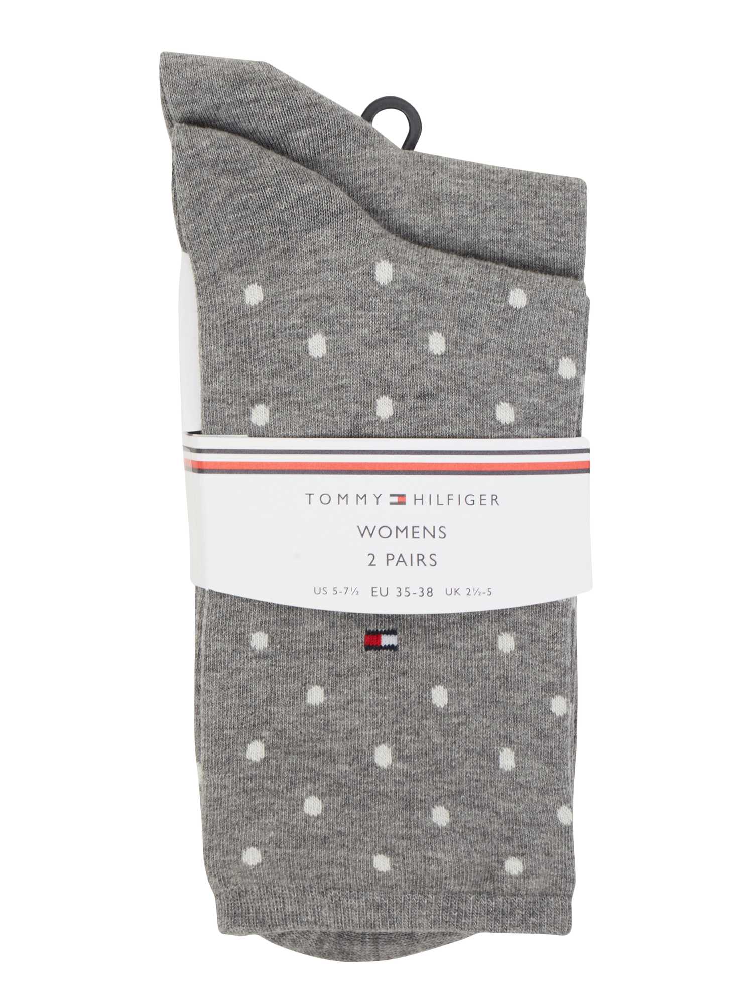 Tommy Hilfiger Damen Middle Grau Melange Socken "Th Women Sock Dot 2P" 2 Paar 2 Paar Tlg. Mit Feinem Rippenbündchen Und Logostickerei von Baur - Bild 3