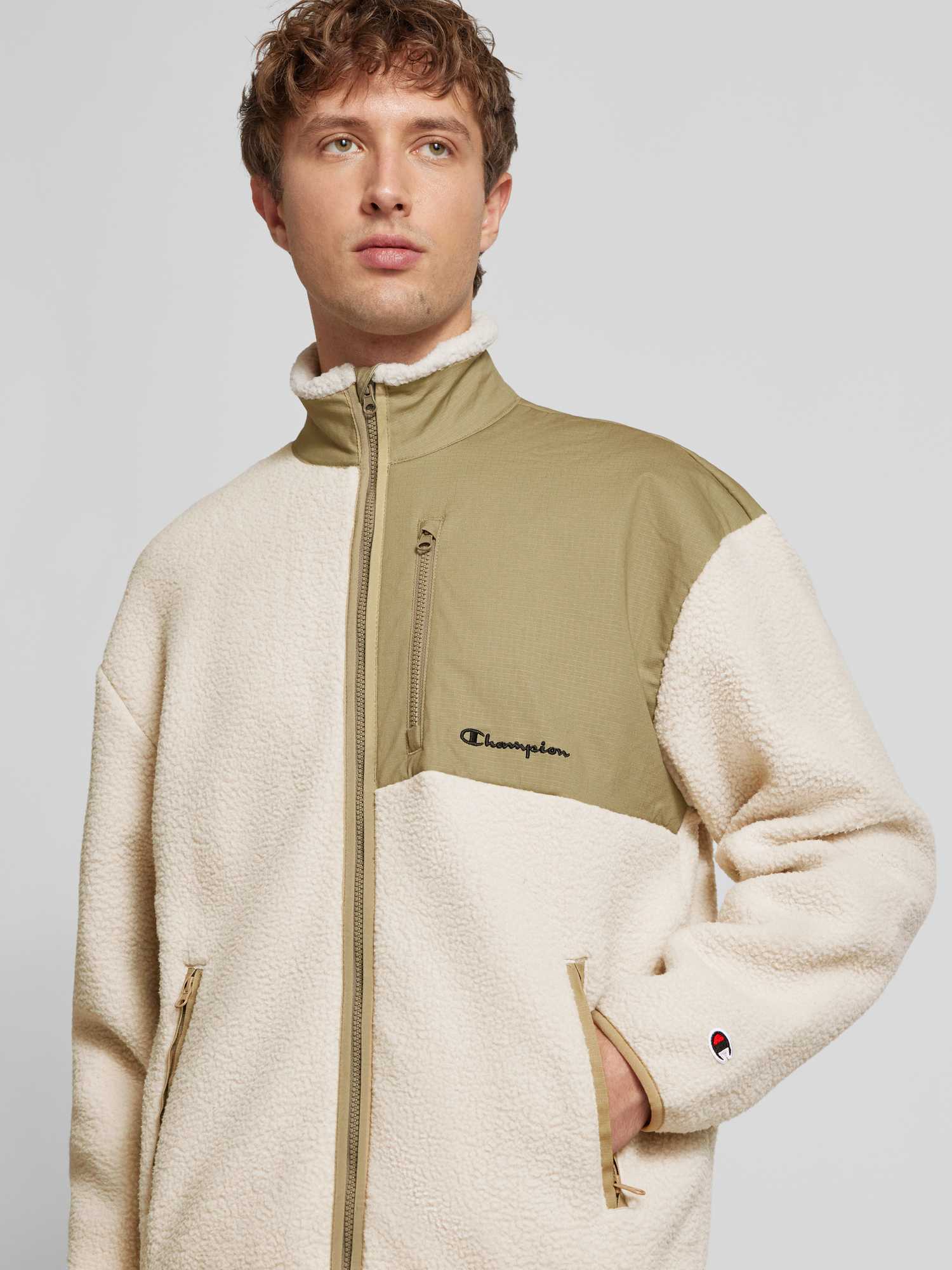 Champion - Herren Sweatjacke - Teddyfell - Beige - S - Bild 2