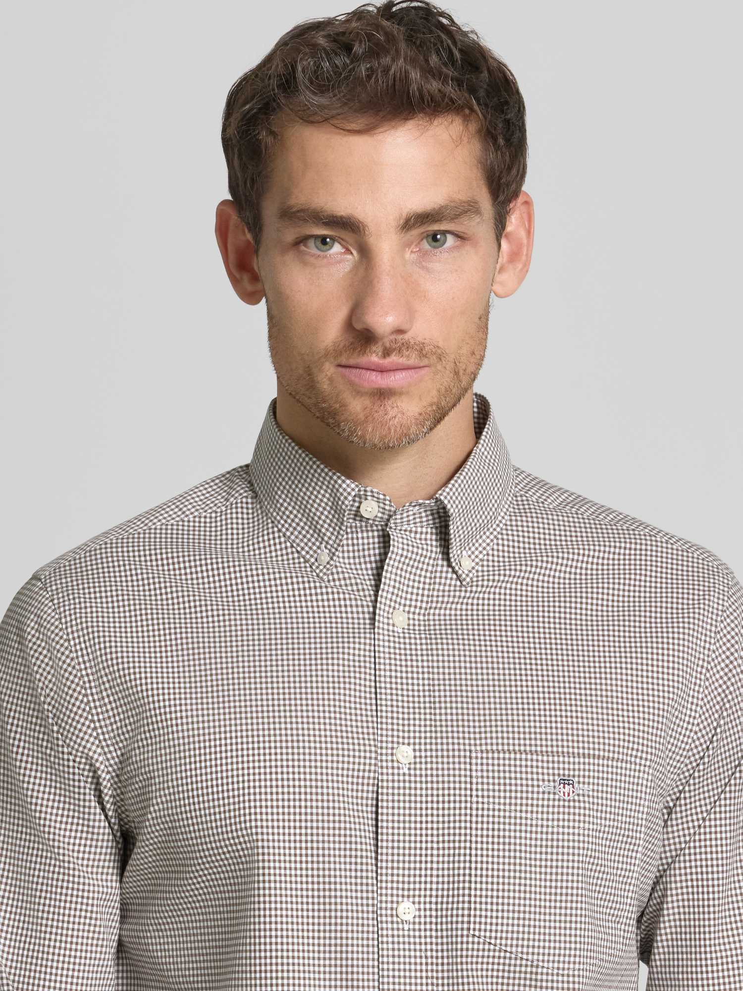 Gant Marron Langarmshirt Classic Gingham - Bild 4