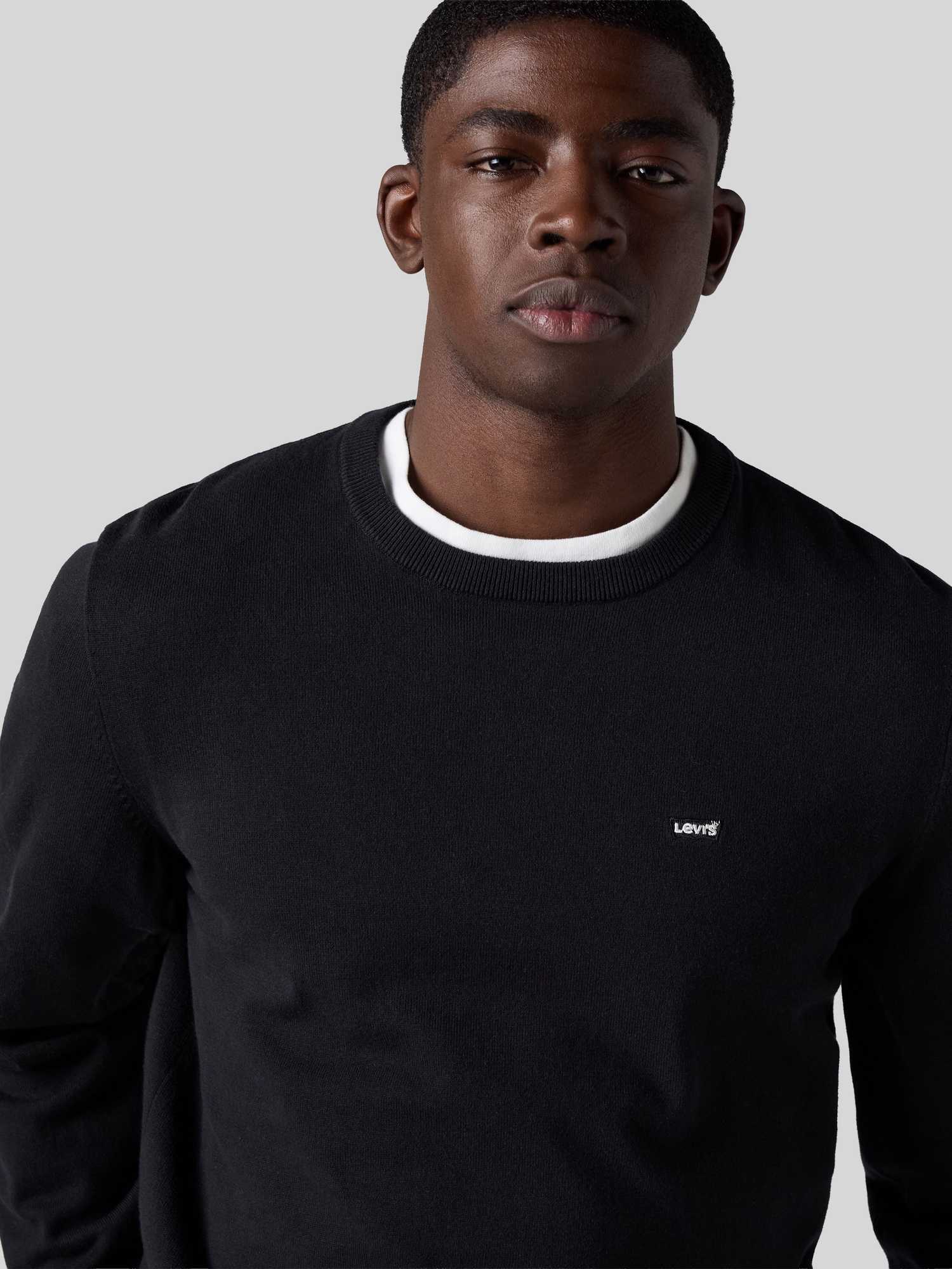 VAN GRAAF Levi's Herren Schwarz Strickpullover 1Er Pack Baumwolle Extra Groß - Bild 5