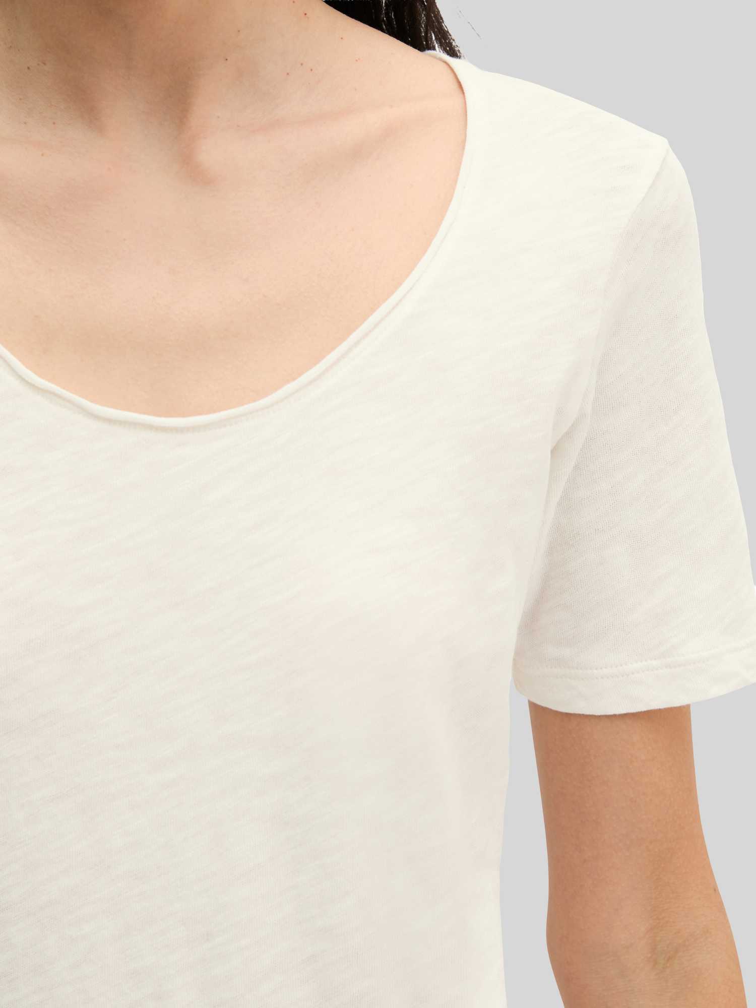 Marc O'polo Damen Weiß T-Shirt "Aus Slub-Jersey", Gr. Xs, ( Cotton), Obermaterial: 100% Baumwolle, Unifarben, Basic, Regular Fit, Tiefer Rundh... - Bild 3