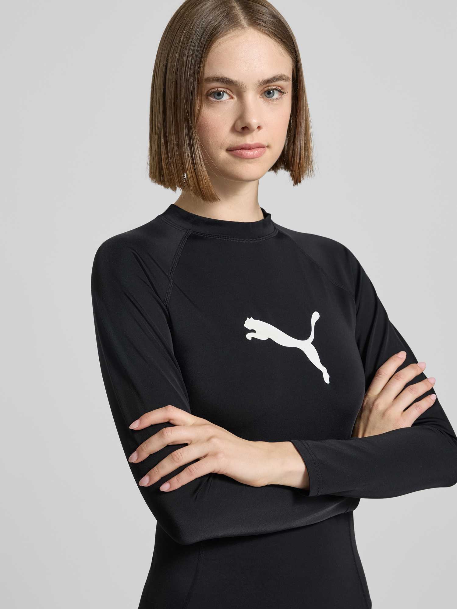 Puma Damen Schwarz Langarm-Rashguard Rash Guard, S Eu - Image 6