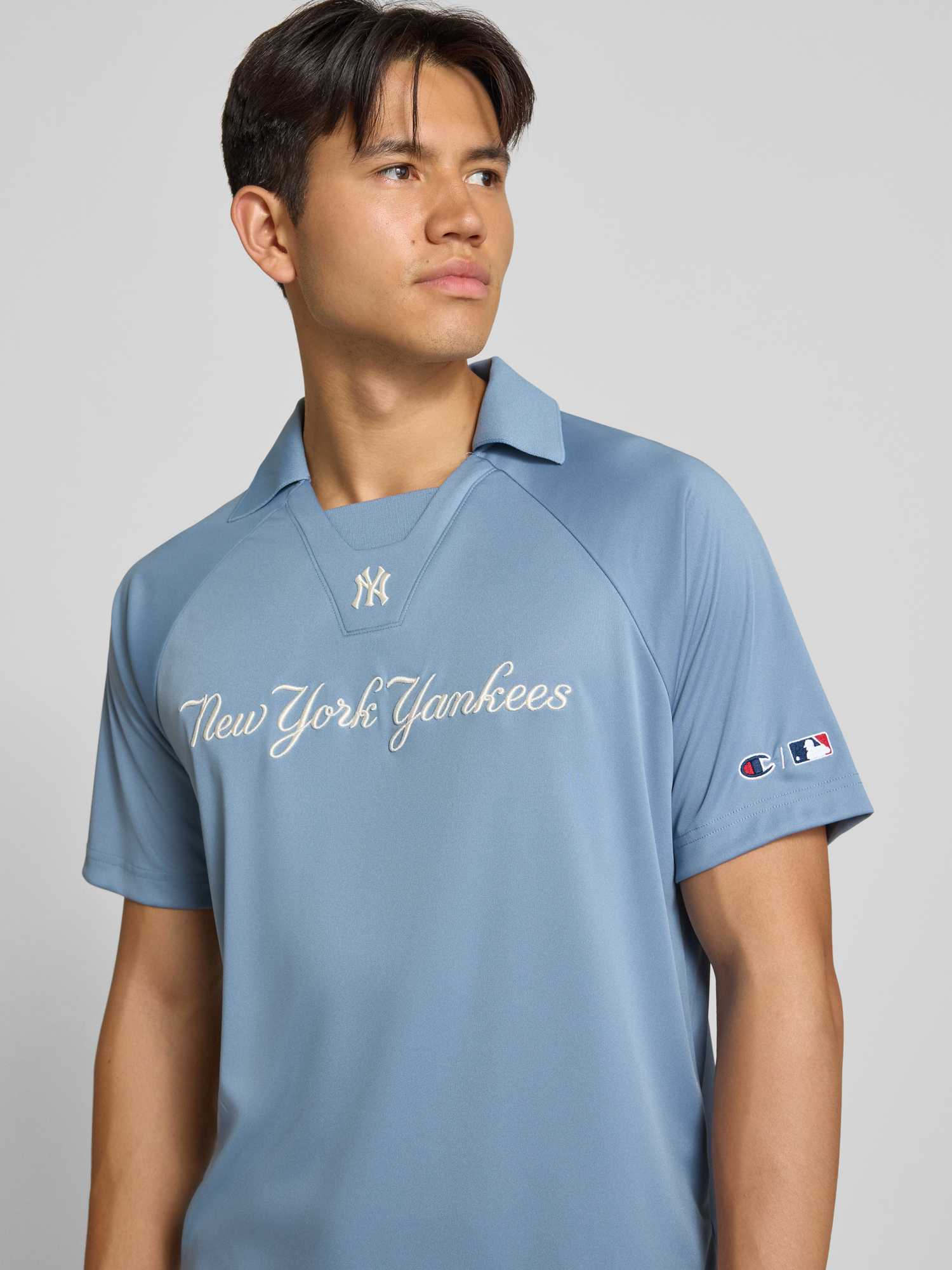 Champion - Herren - Poloshirt - L - Rauchblau - Bild 2