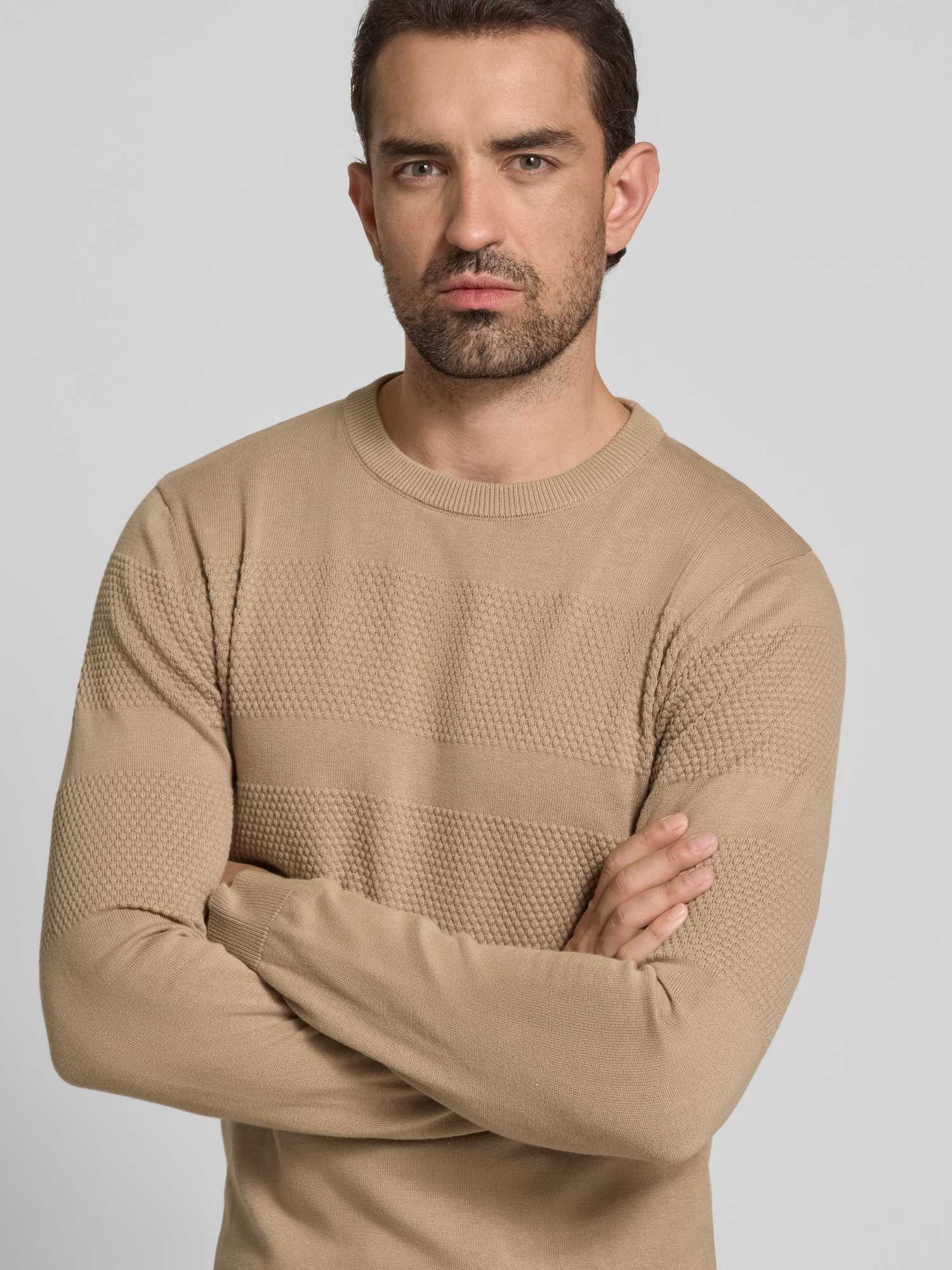 Lindbergh Herren Sand Strickpullover "Strickpullover Relaxed Fit" erhältlich in Größe M/3XL von Baur - Bild 4