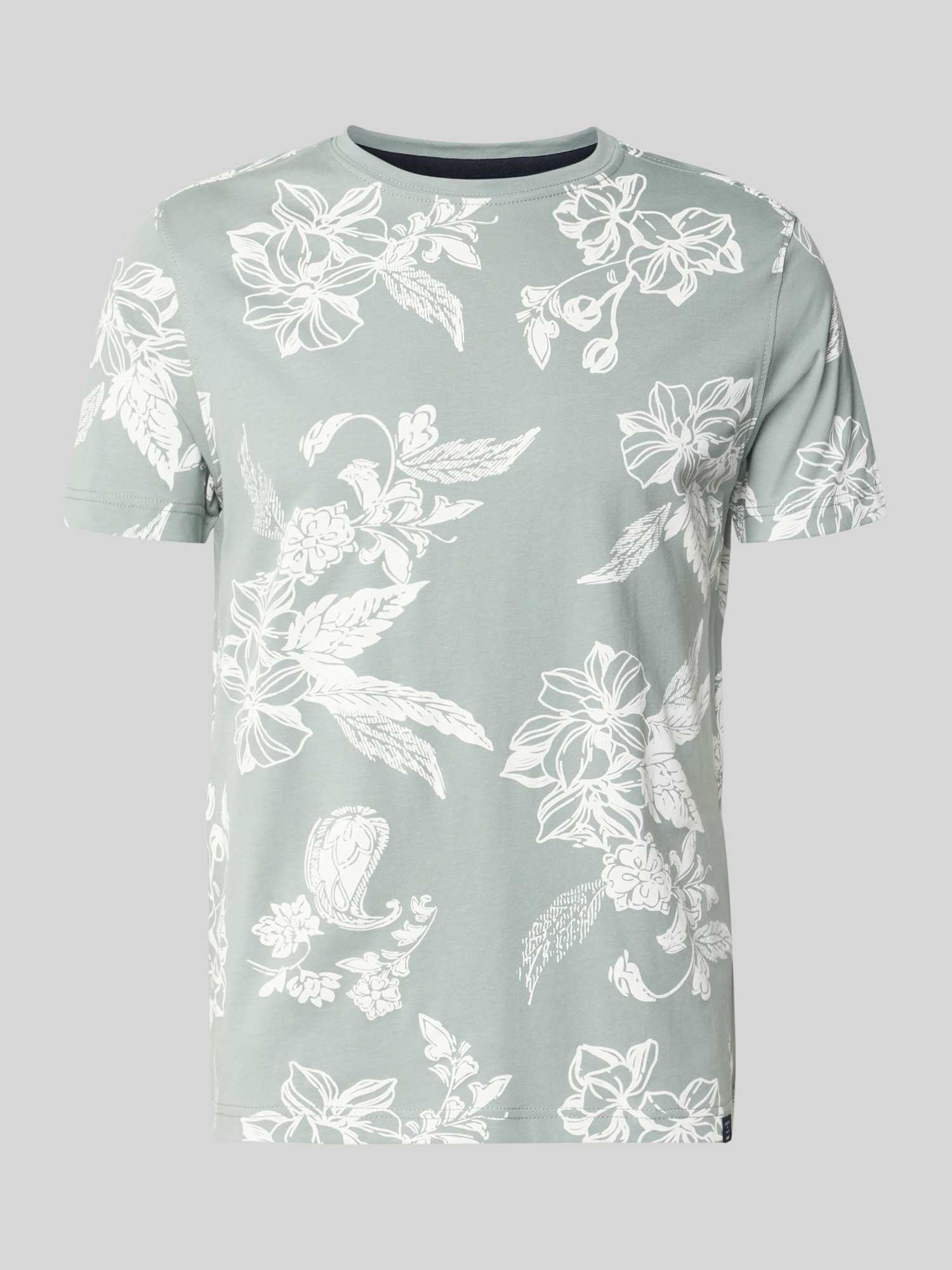 T-shirt met ronde hals en labeldetail