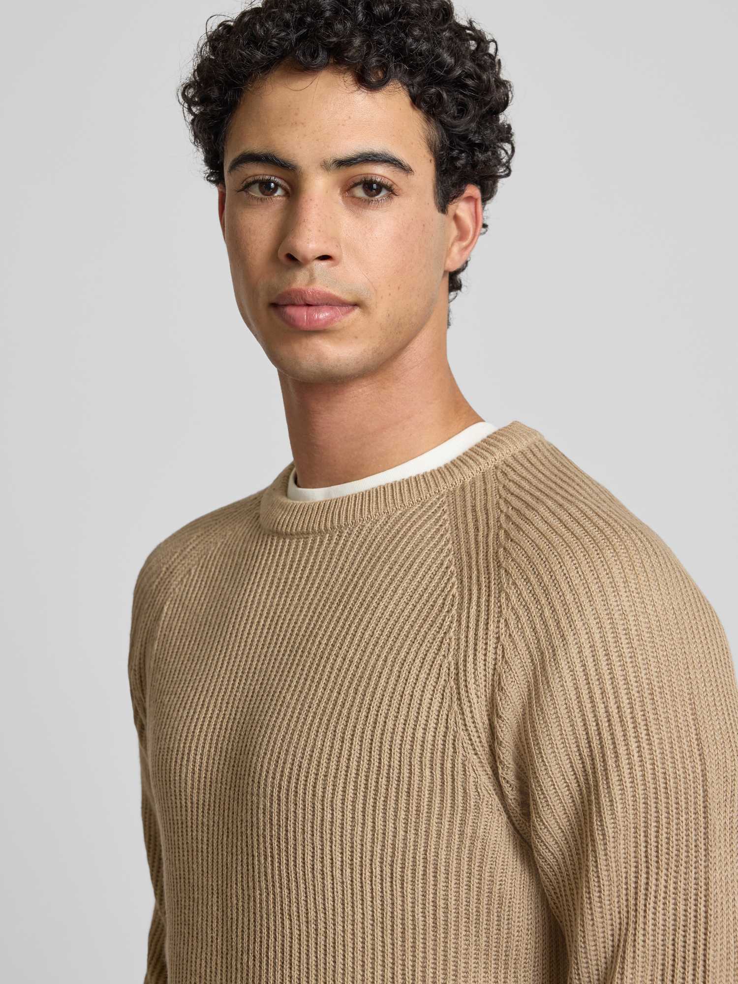 Jack & Jones, Herren, Pullover, Einfarbig Strickpullover Strickpullover, Grau, (L) - Bild 3