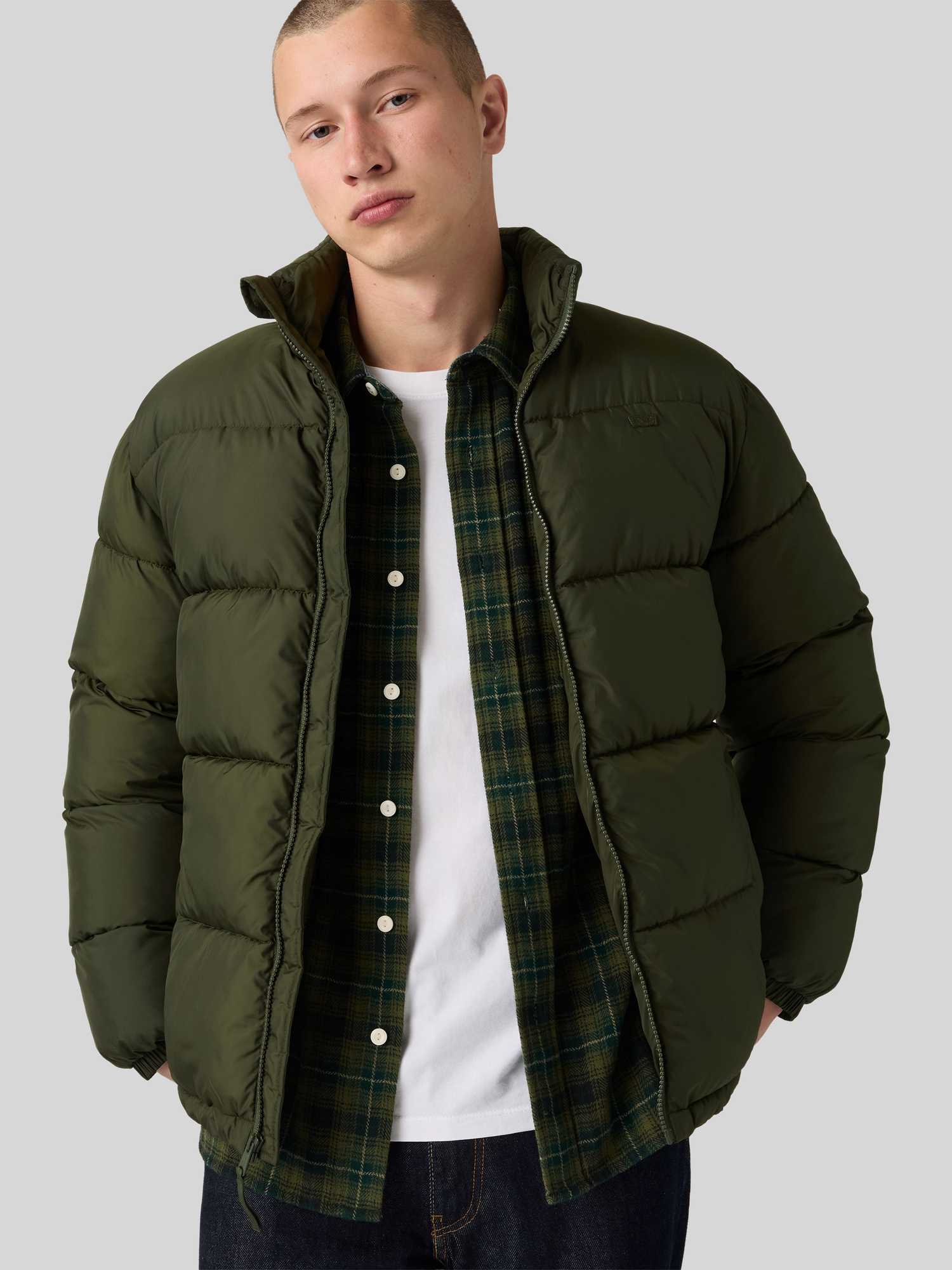 Levi's Herren Grün Kurze Pufferjacke In Khaki - Bild 3